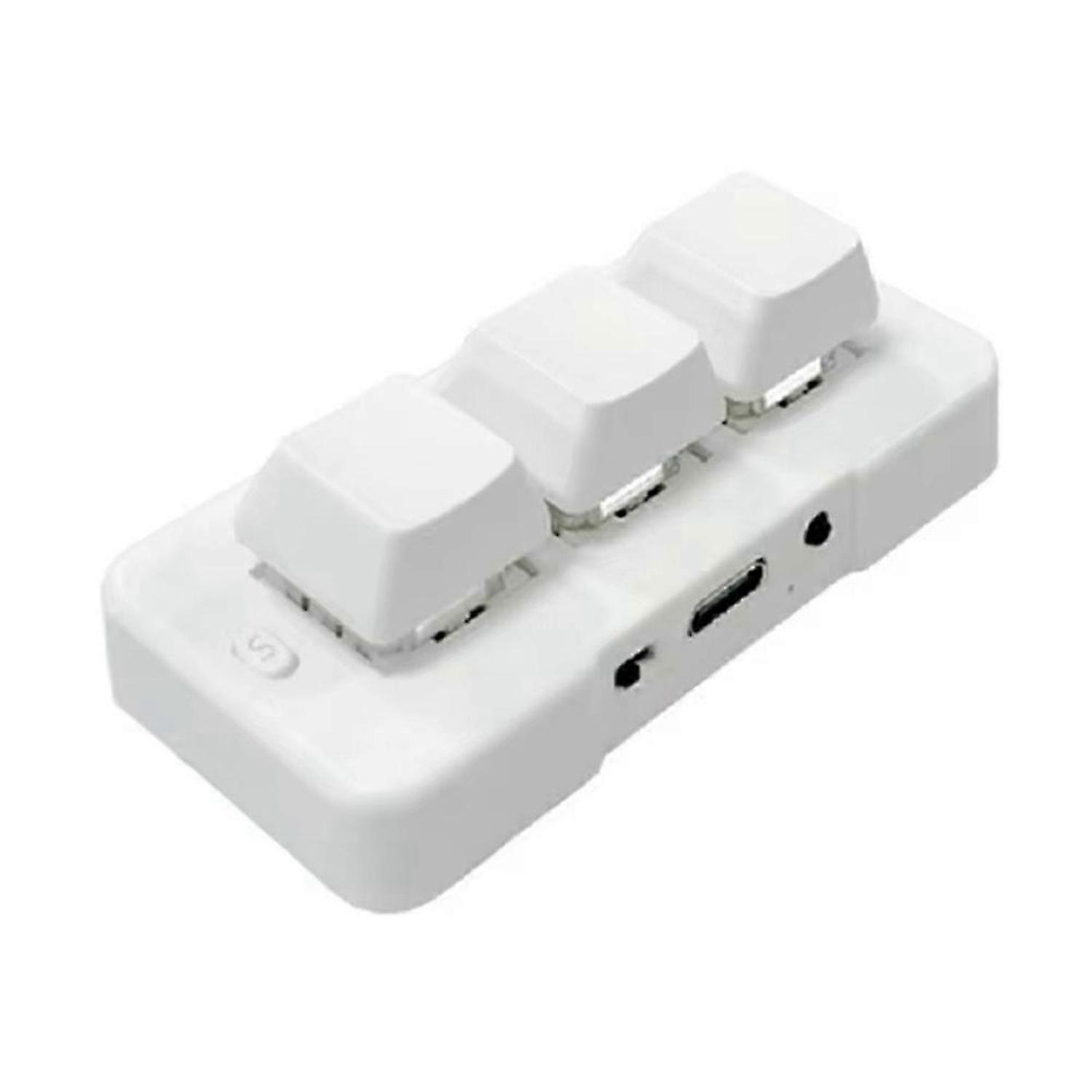 MK321G 3-Key Mini Customized Mechanical Keyboard White