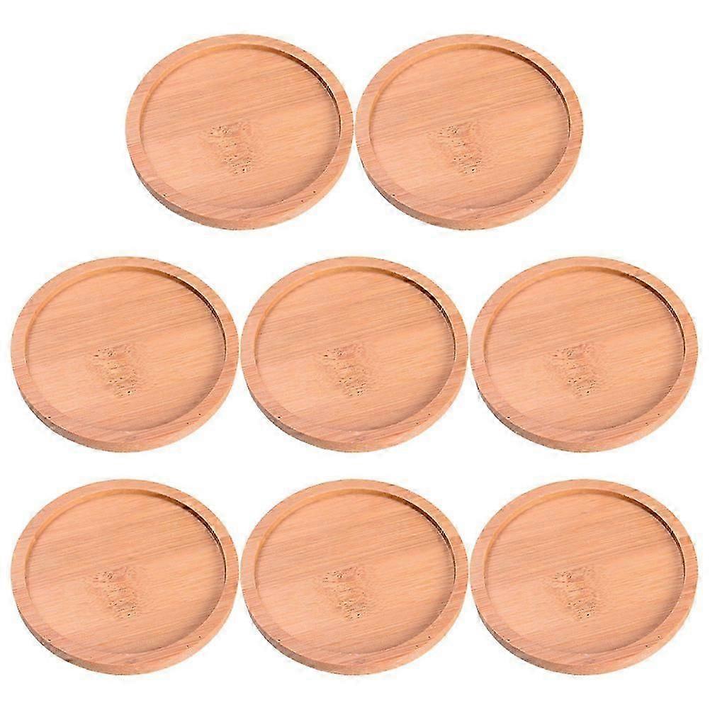 8pcs Flower Pot Trays Plant Pot Saucers Bamboo Flower Pot Plant Saucers for Indoor Outdoor