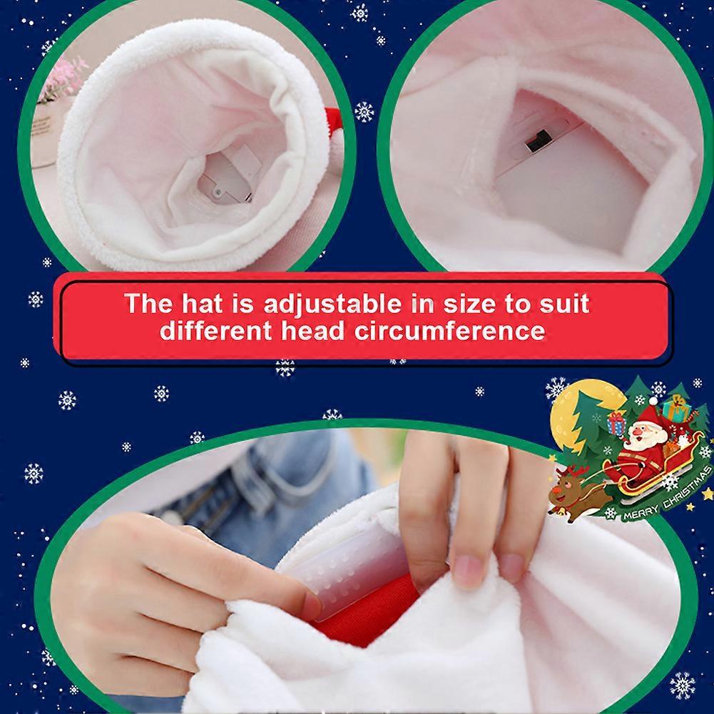 Electric Light-Up Santa Hat with Music & Shaking Function, Red