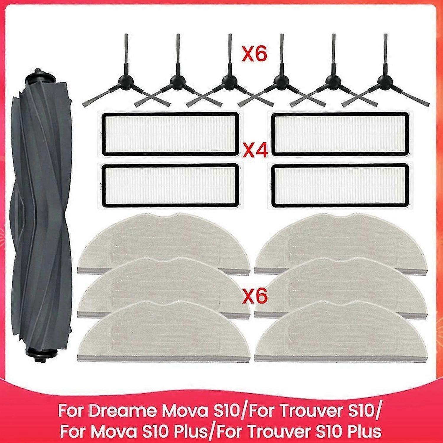 For Dreame Mova S10/Trouver S10/Mova S10 Plus/Trouver S10 Plus Replacement Part Brush Hepa Filter Mop Cloth