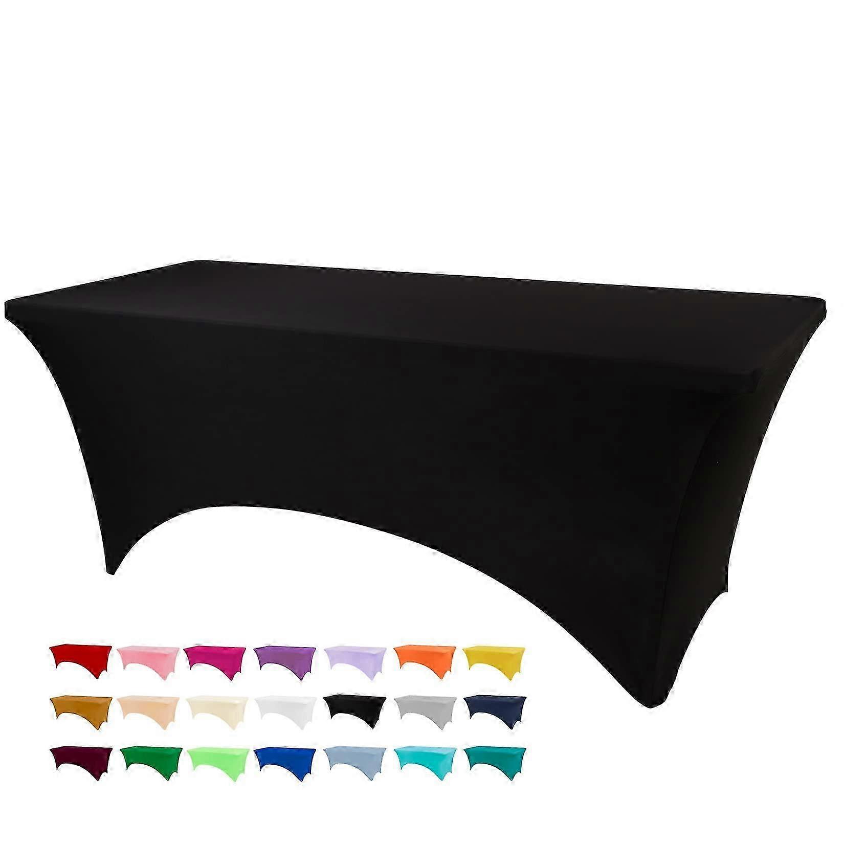 Black Washable Wrinkle Resistant Flexible Tablecloth for Events Rectangular 6 Feet 2025