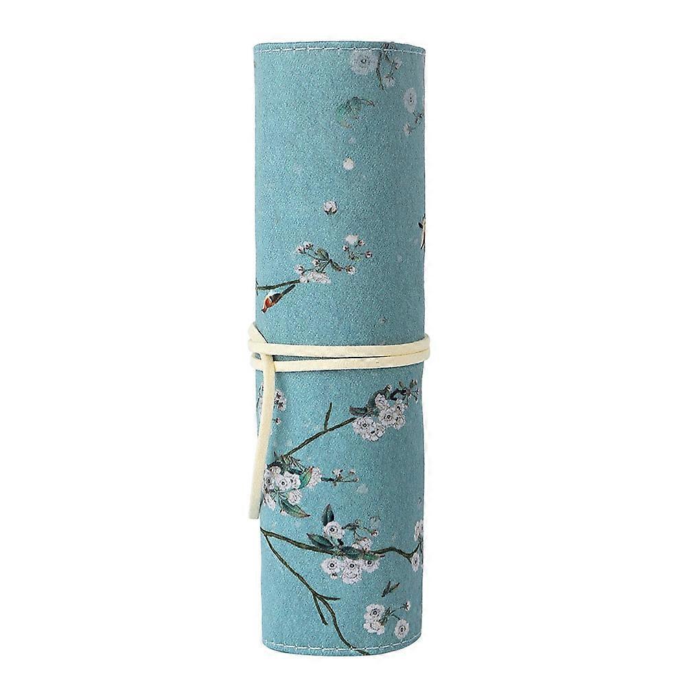 Trousse à crayons pliable de grande capacité, style rétro chinois ancien (fleur)