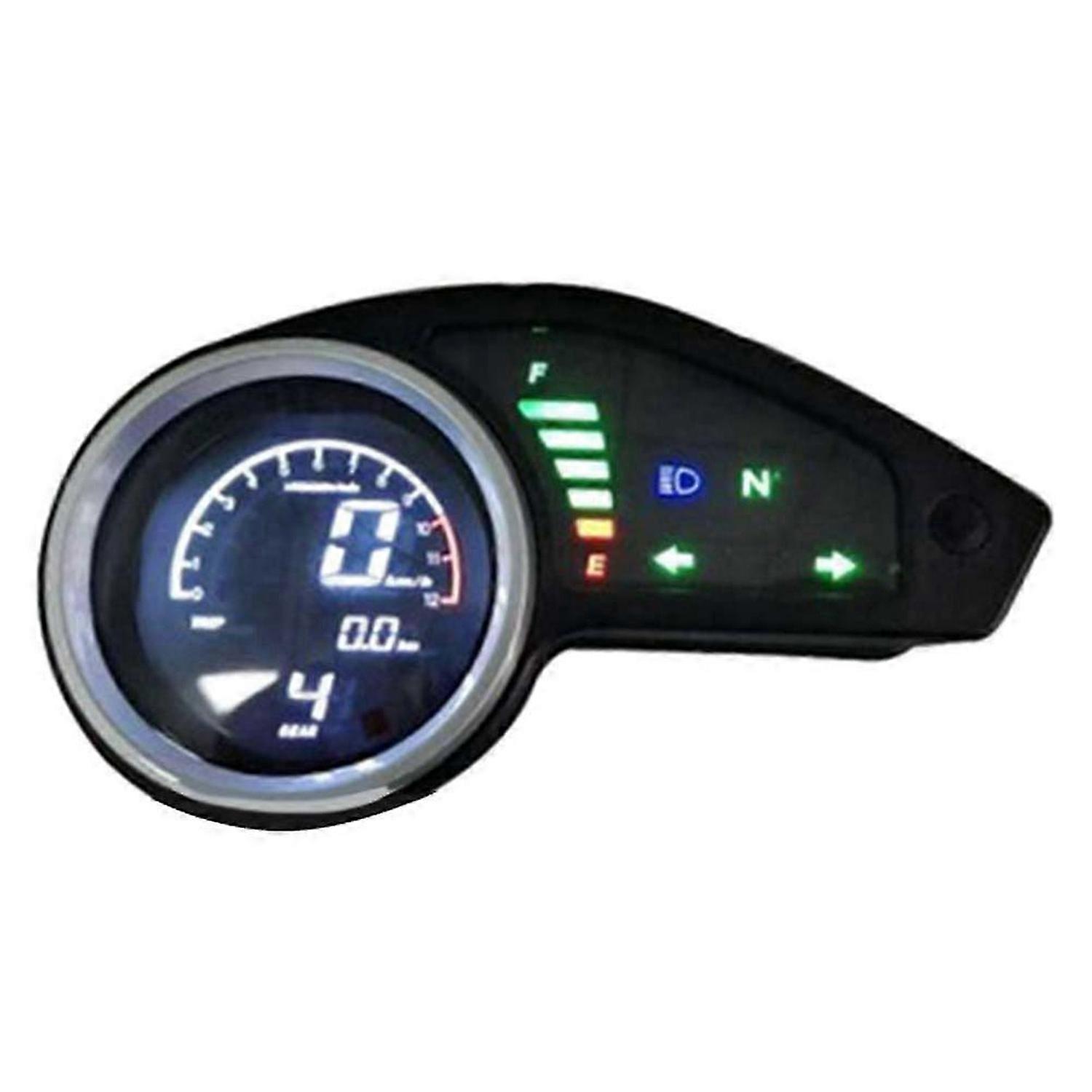 Universal Digital Motorcycle Odometer LCD Meter Speedometer Tachometer Gauges with Night Light