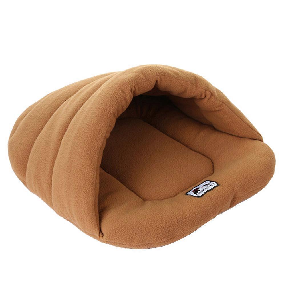 Warm Kennel Nest Pad Pet Dog Bed for Puppy Use in Coffee Color
