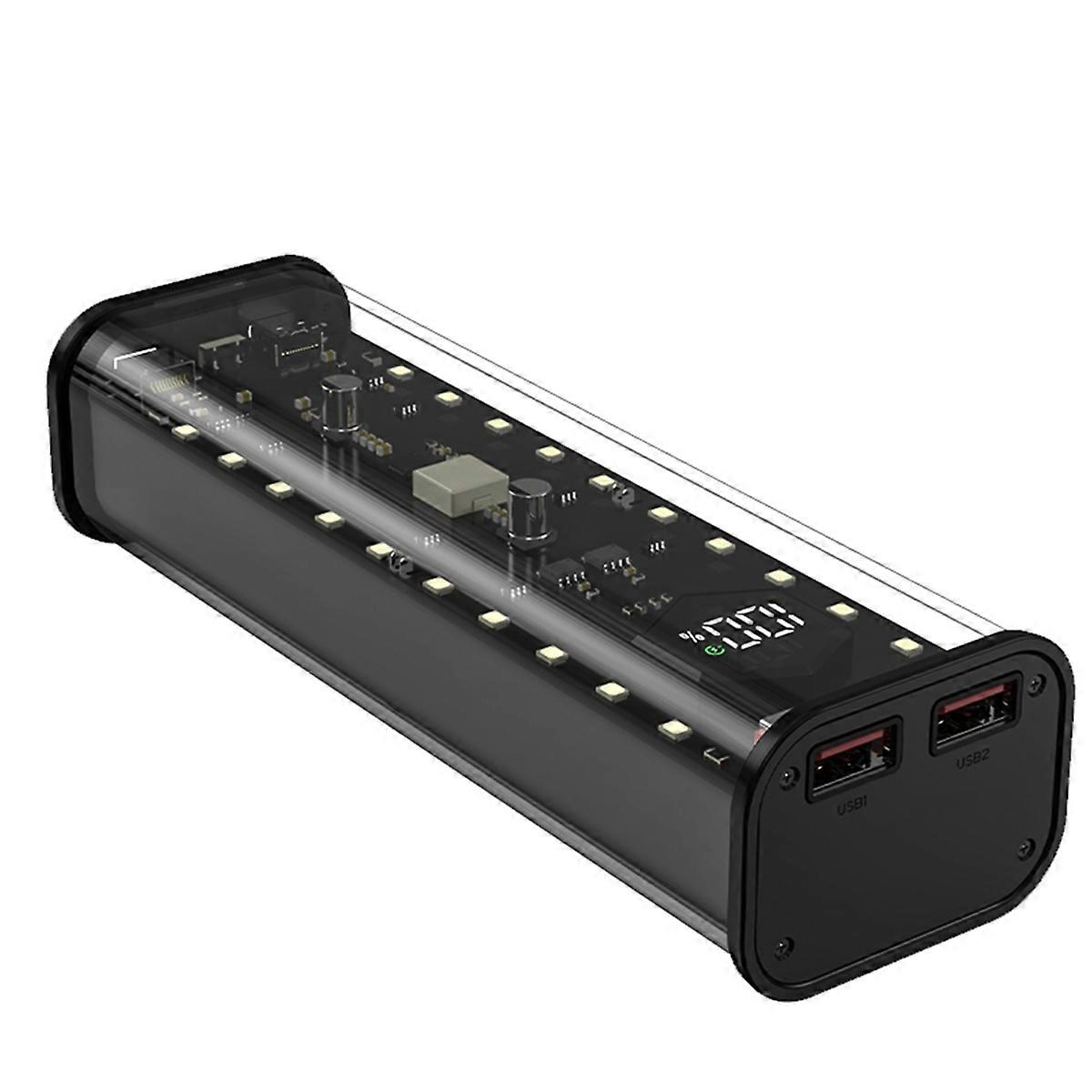 21700 Battery Storage Box 4 Slots DIY Power Bank Box Black