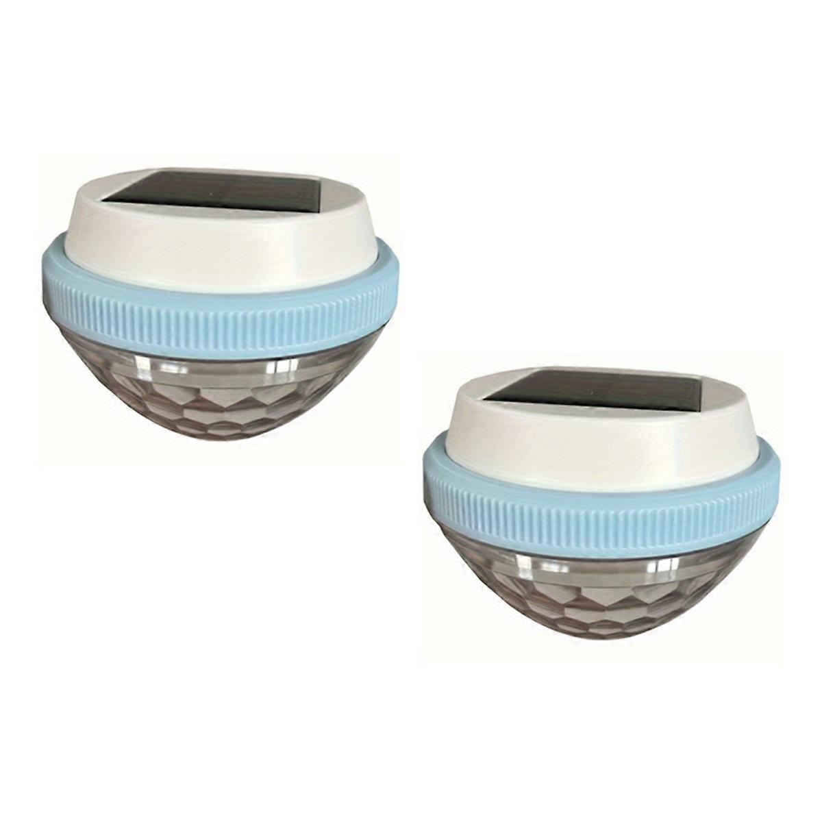 2PCS Solar-Powered LED Floating Lights 7 Color-Changing Modes Waterproof for Pools Fountains Garden Lighting