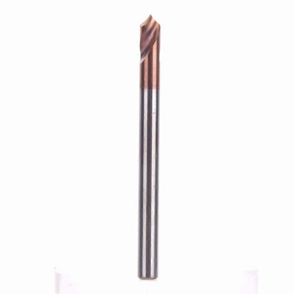 Spotting Drill Titanium Coated Tungsten Steel 55HRC Hardness for Milling Machine TurningD2 x 50 x 2T x 90