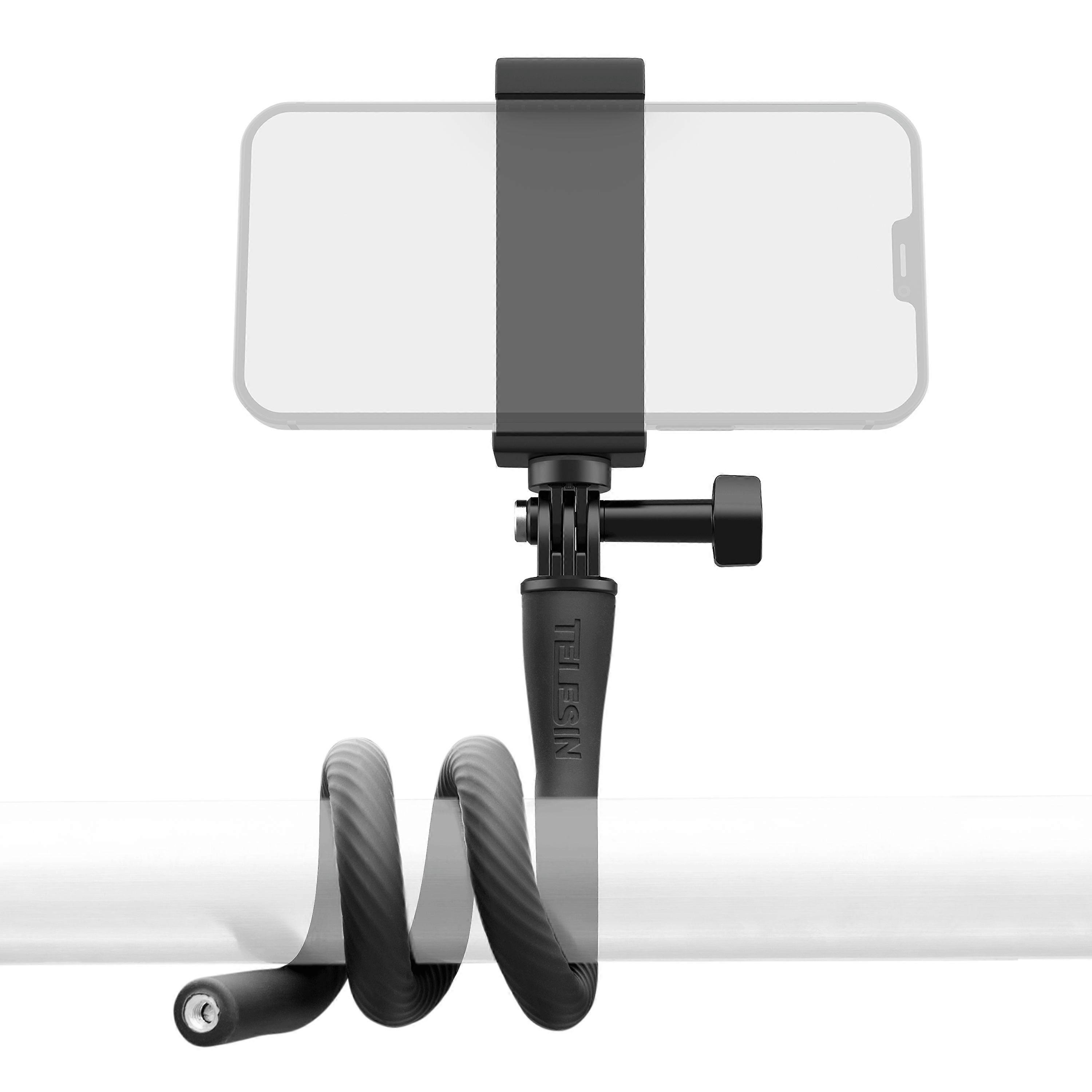 Flexible Bracket Set with Phone Clip Action Camera Adapter Holder Selfie Stick Phone Stand