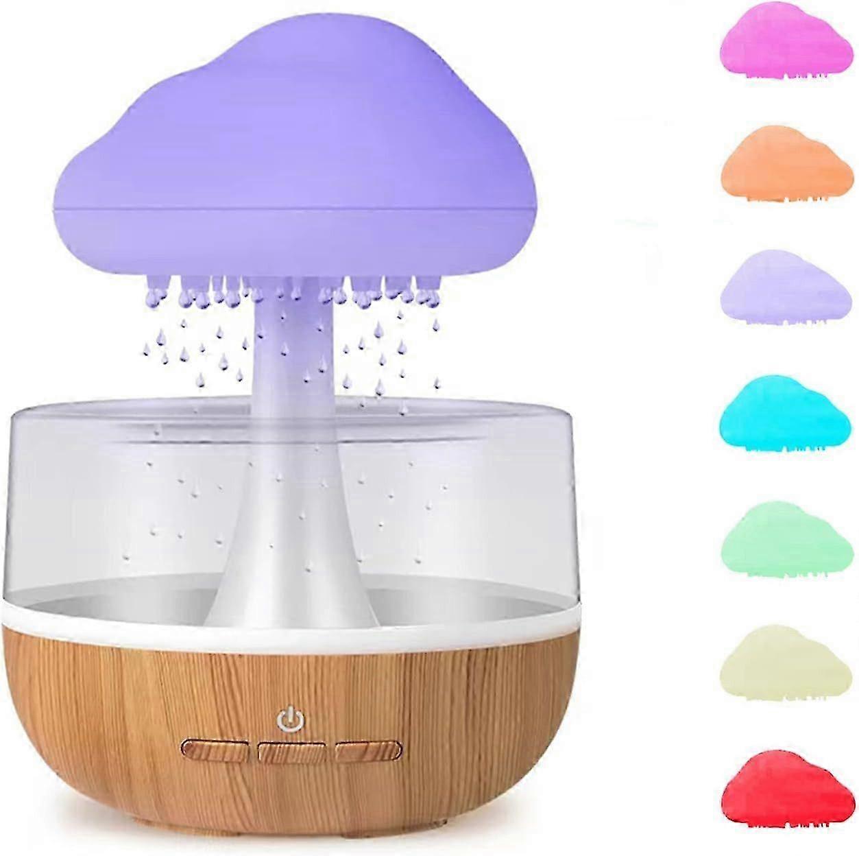 7-Color Aromatherapy Oil Diffuser Humidifier with Night Light - Rain Cloud Feature
