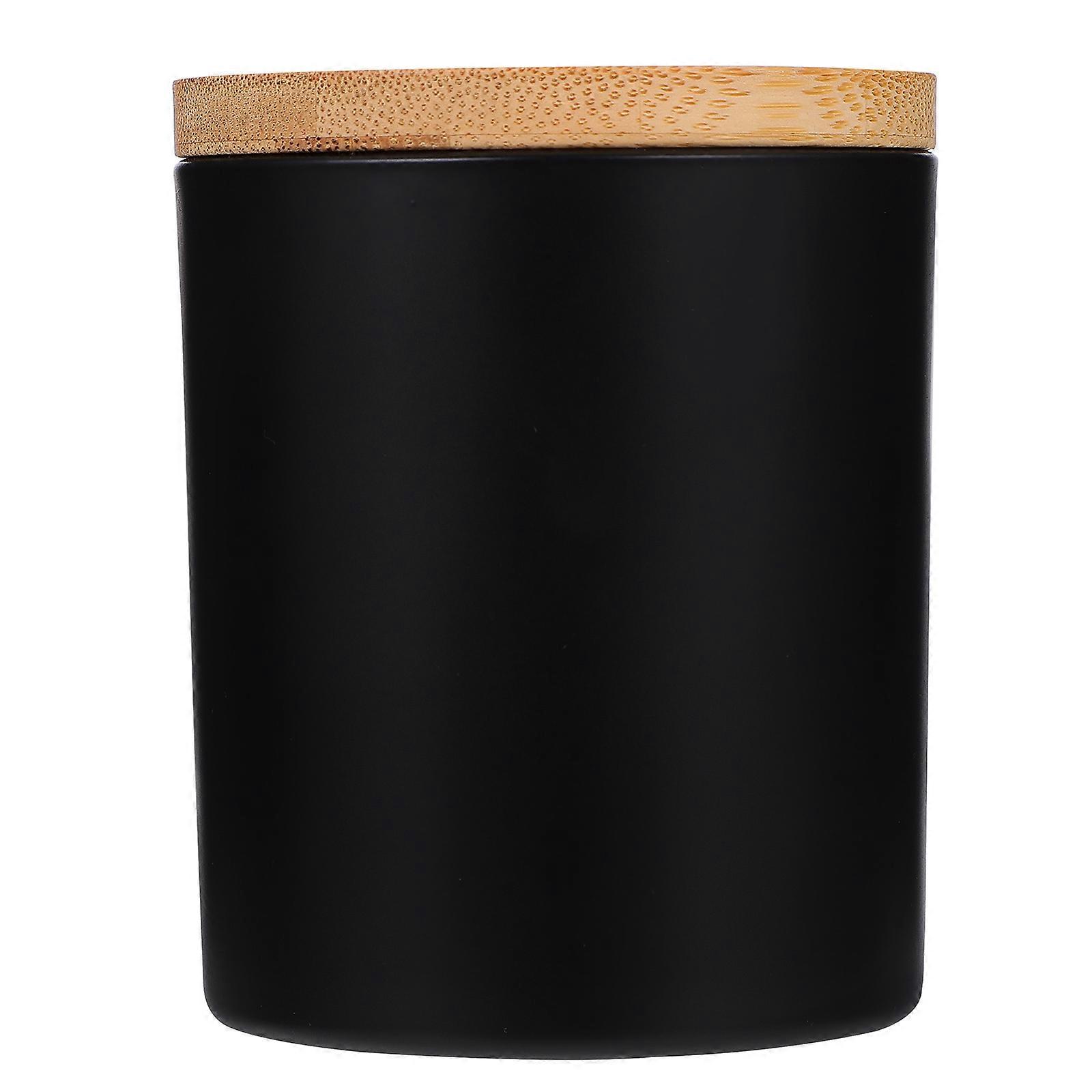 Glass Candle Tin for DIY Candle Making 4Sets with Black Lid