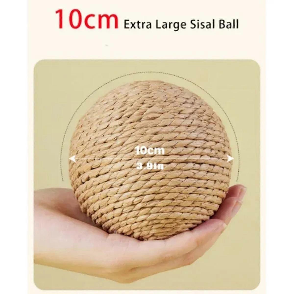 10CM Interactive Sisal Cat Scratching Ball Toy for Kitten Teeth Cleaning Anti Bite Cat Ball Sounding
