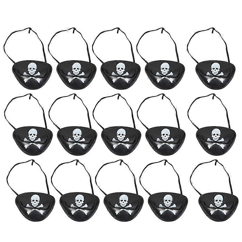 Cosplay Props Pirate Theme Eye Covers Plastic Eye Mask Round Eye Patch 15Pcs