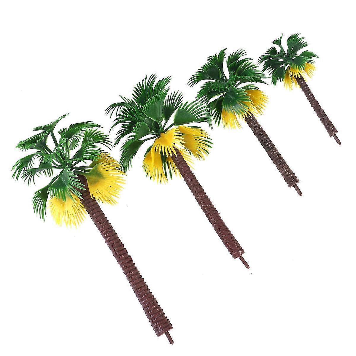 Green Landscape Tree Palm Tree for Decoration 12Pcs Plastic Model Set