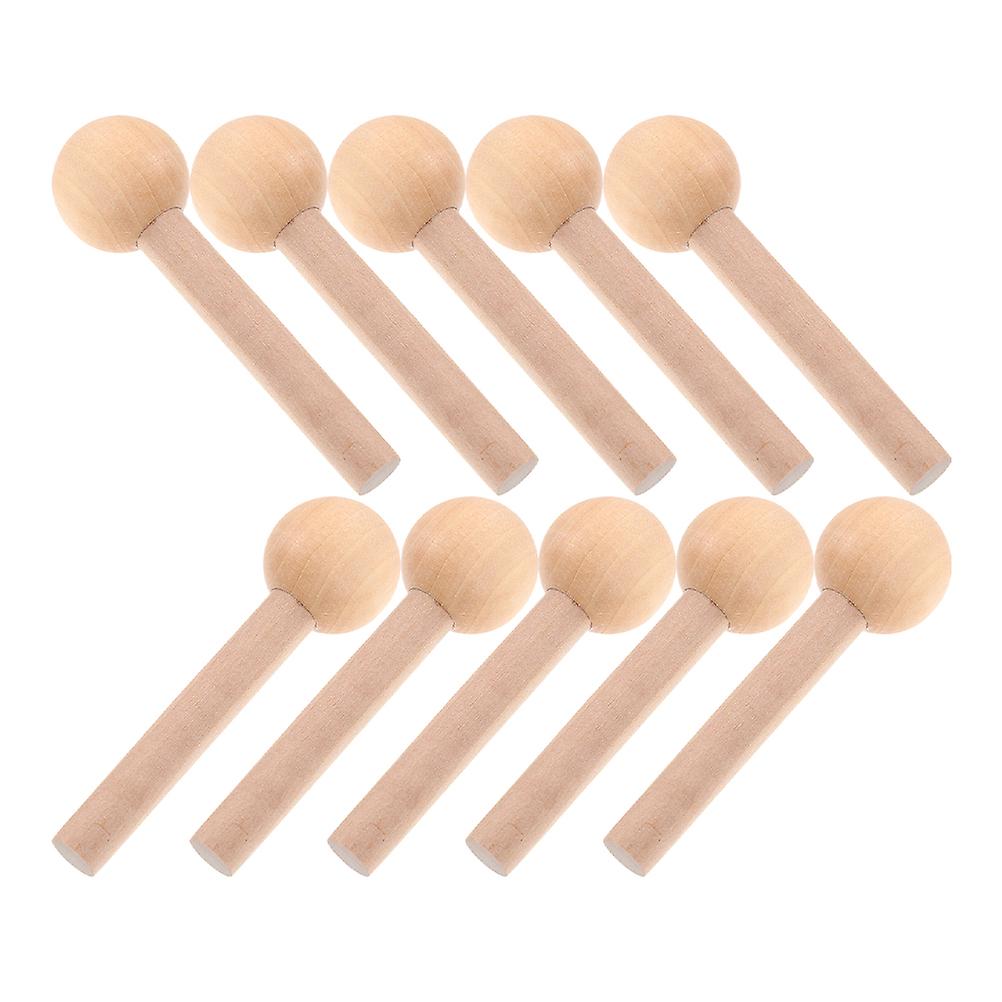 Wood Hooks 30Pcs Ideal For Crafting And DIY Projects Featuring Cylindrical Shape With Smooth Finish And Light Yellow Color