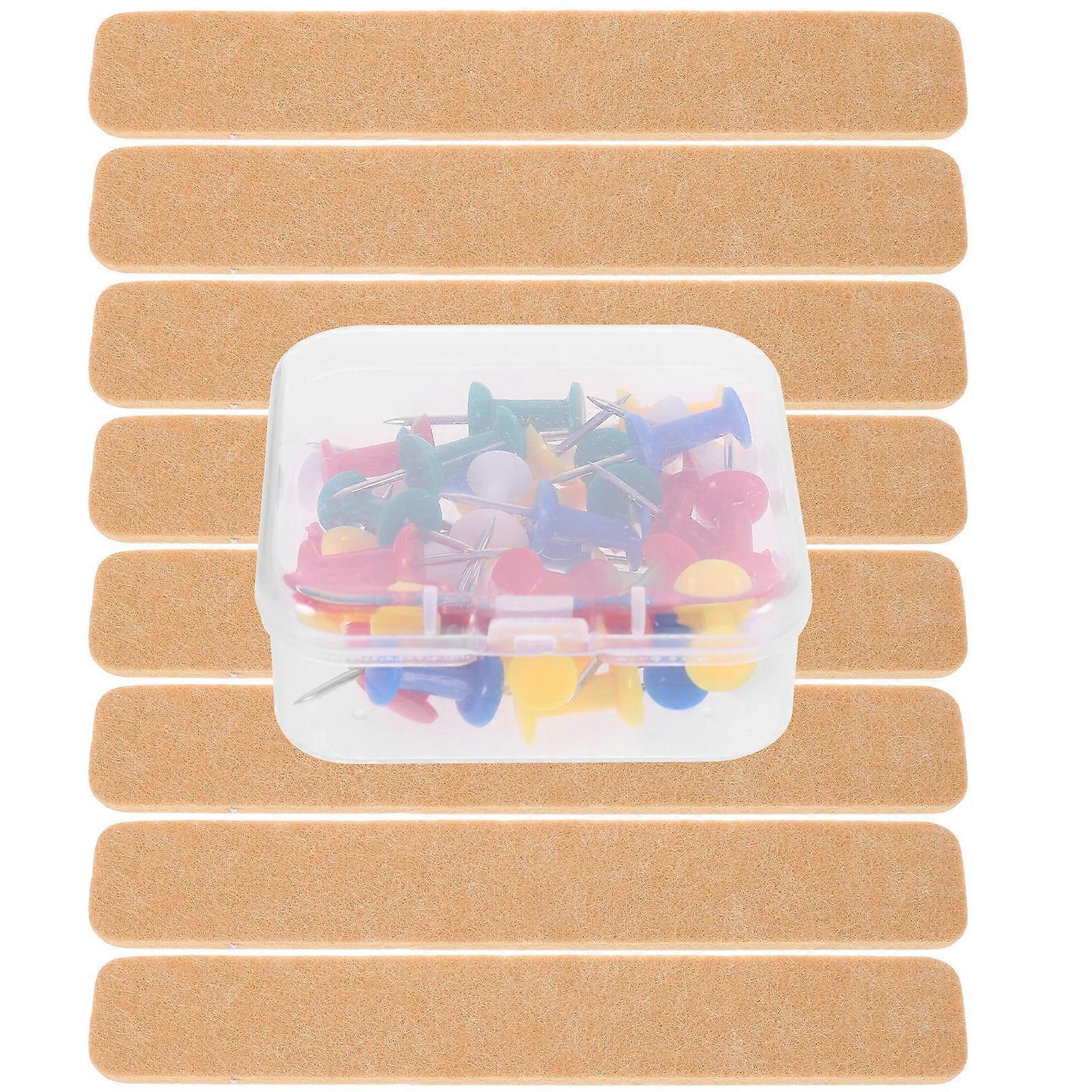 Felt Bulletin Board For Office Use 33X5cm Yellow Notice Board Easy Installation 2 Sets
