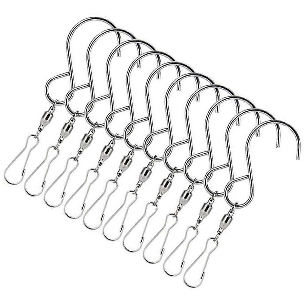 Smooth Swivel Hanging Hooks 10Pcs For Wind Chime Indoor Outdoor Use 9X2.5cm Rustproof Durable