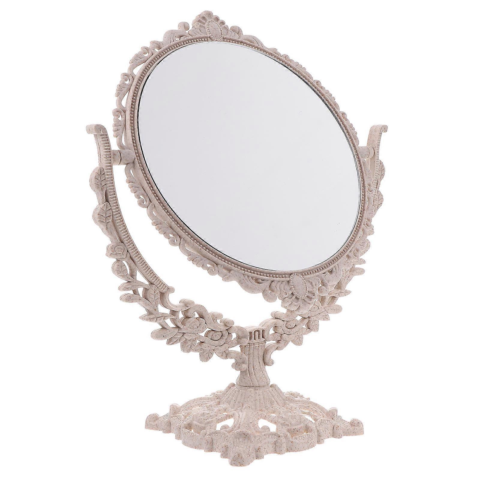 Makeup Mirror Vintage Double-Side Rotating 1Pcs Round Retro Cosmetic Mirror