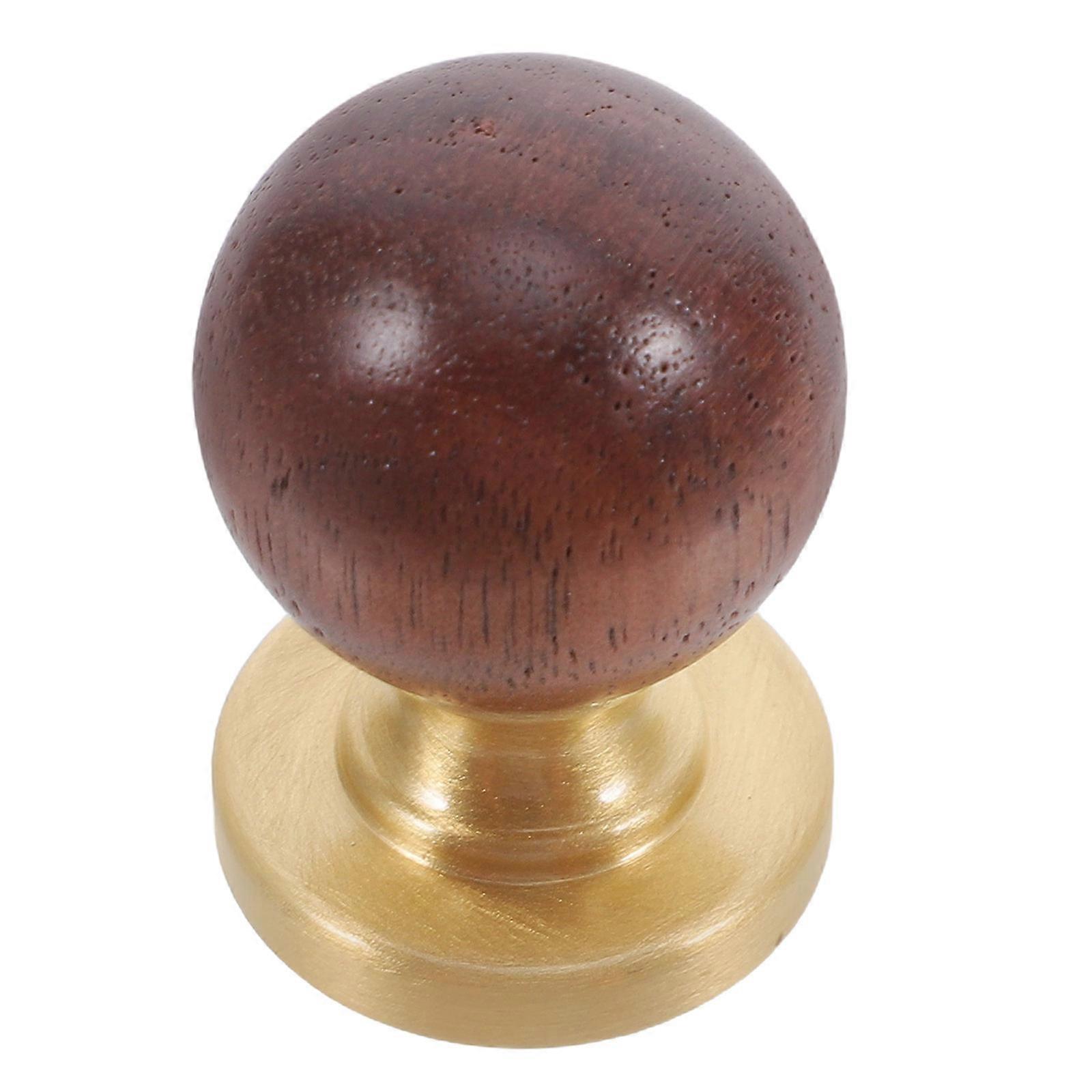 Round Brass Drawer Pull Knobs For Home Decoration And Cabinet Renovation Light Brown Easy To Install 1 Set