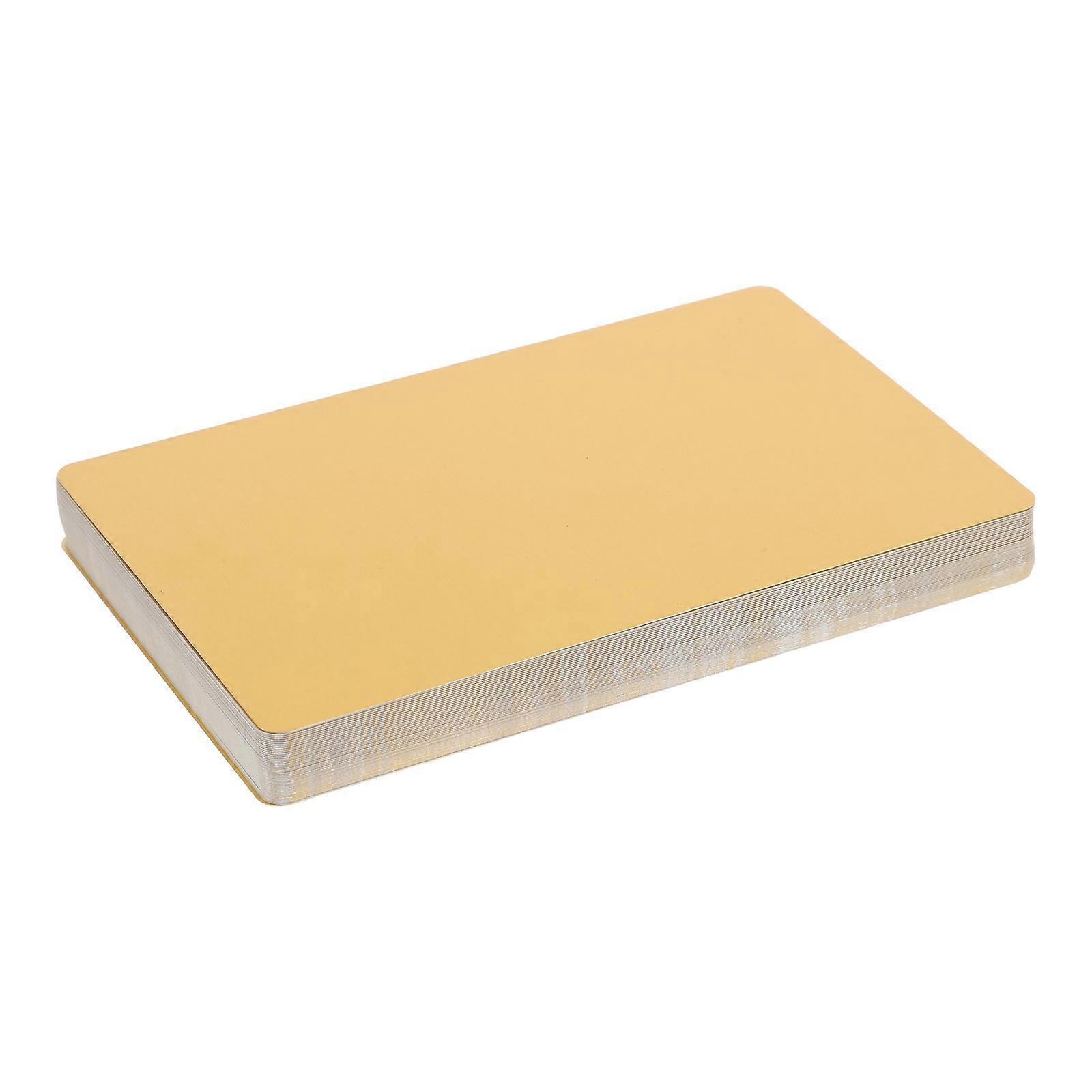 Engraving Metal Name Card Blanks For Hobbyists Rectangular Gold Finish 150Pcs