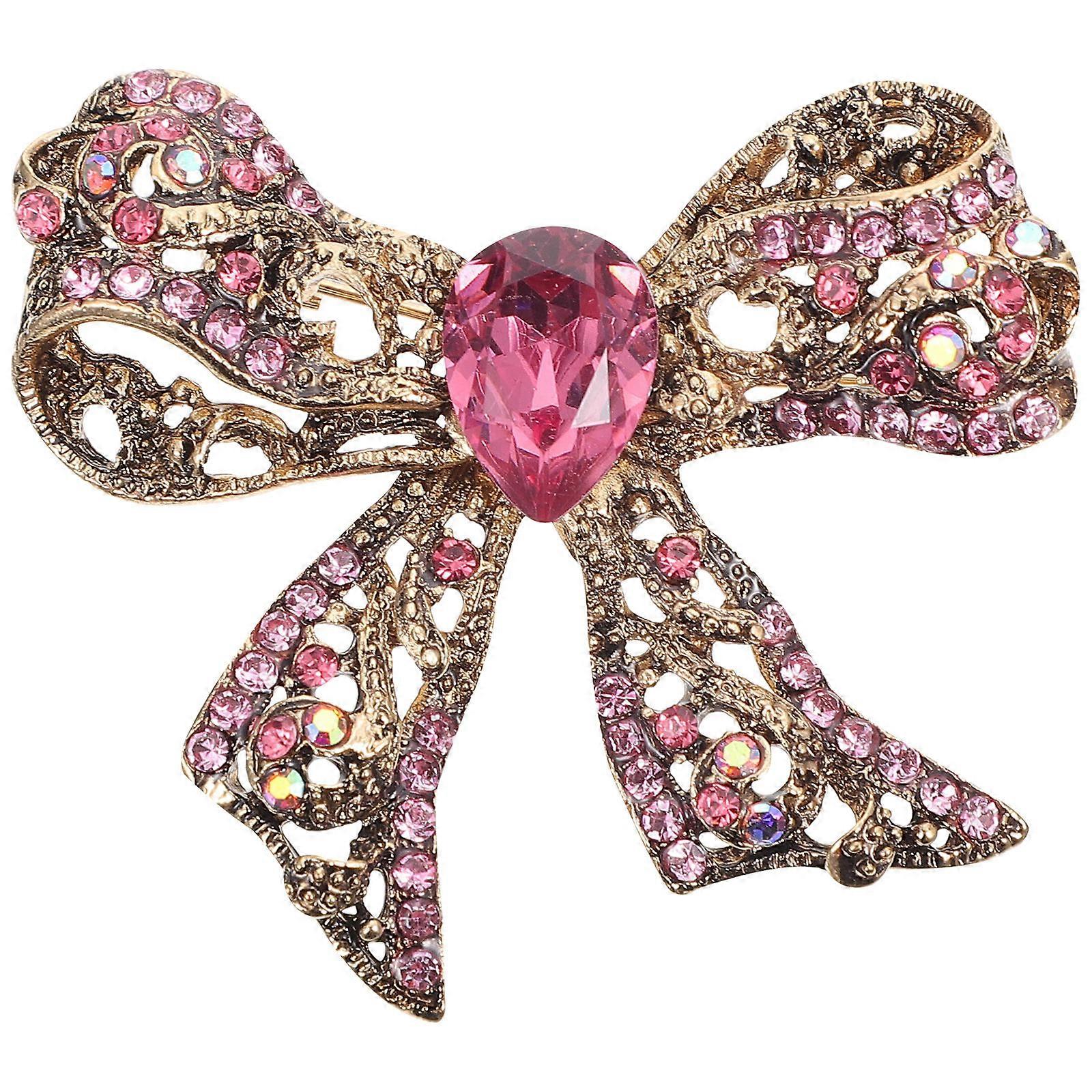 Bowknot Brooch Pin for Decor Pink 3Pcs Creative Unique Bow Scarf Accessory