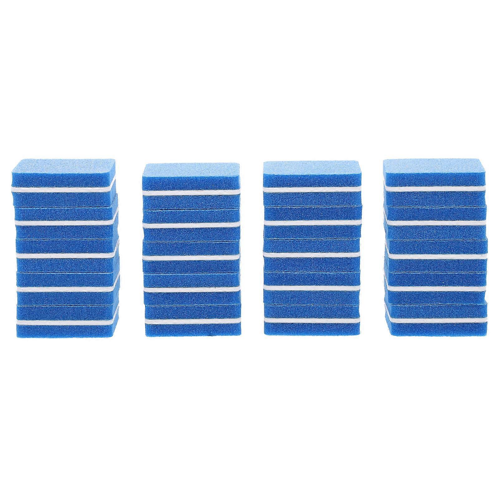 Nail Polishing Block Mini Sponge Buffer for Manicure Use 50Pcs Blue