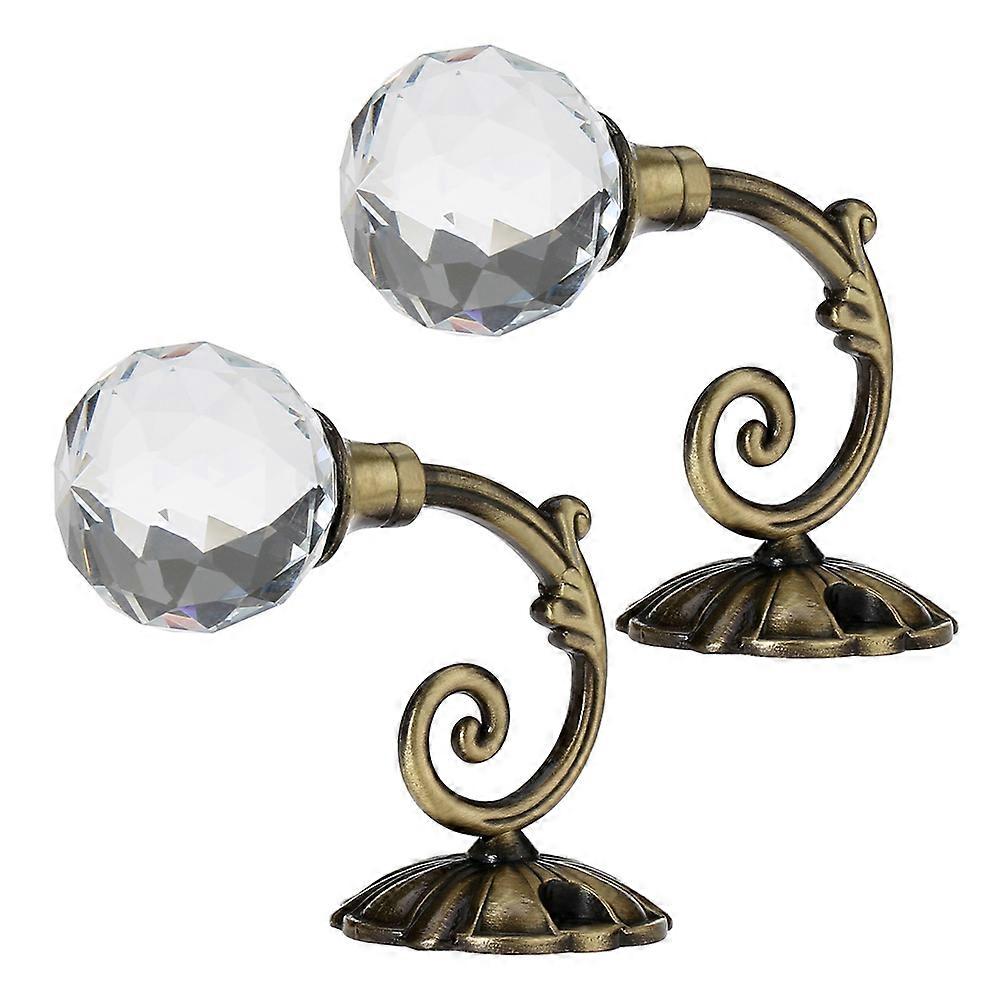 Vintage Curtain Hooks Crystal Ball Holdbacks for Hanging Curtain 3Pcs Pair