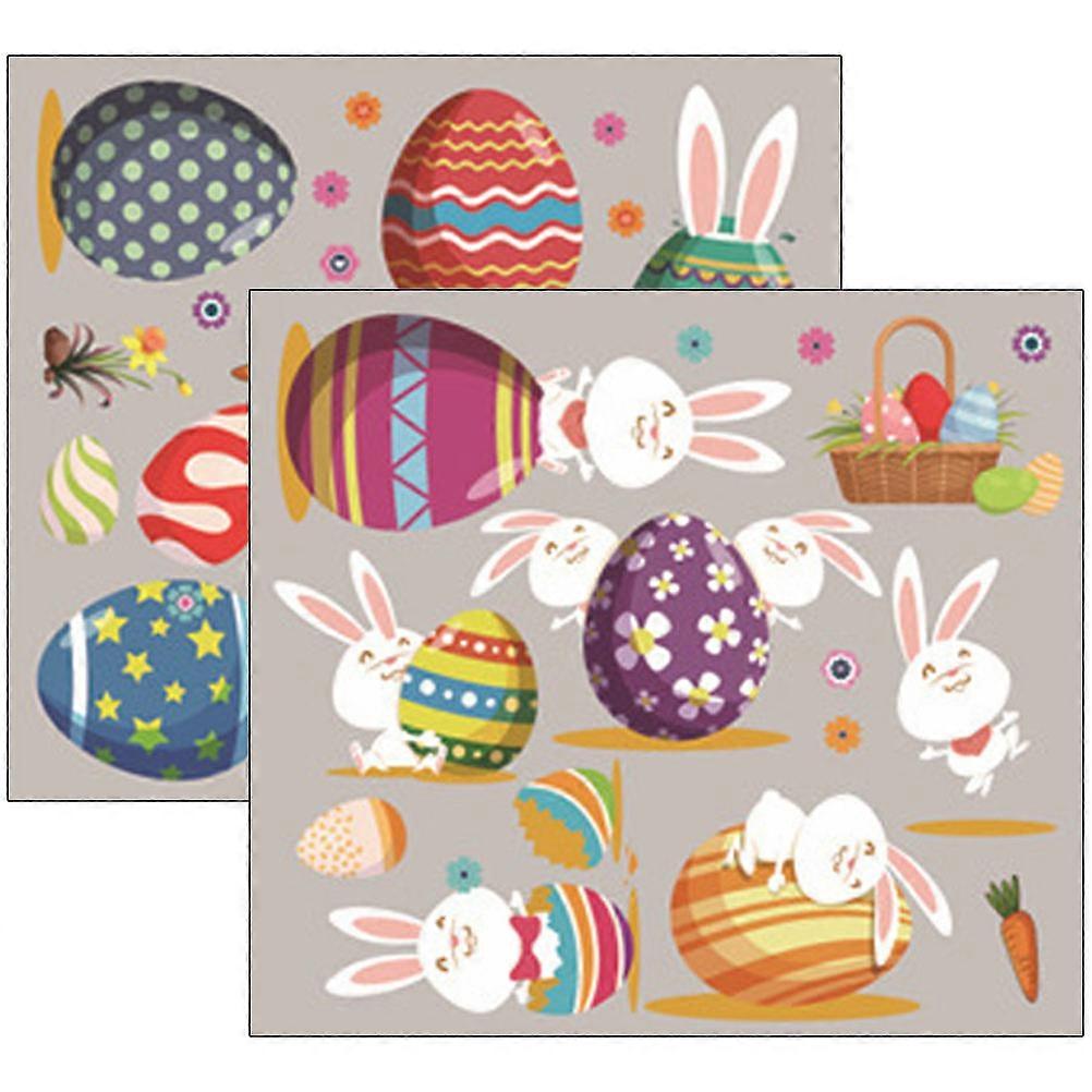 Easter Window Clings 1 Set Egg Shape PVC For Shop Decoration Self-adhesive