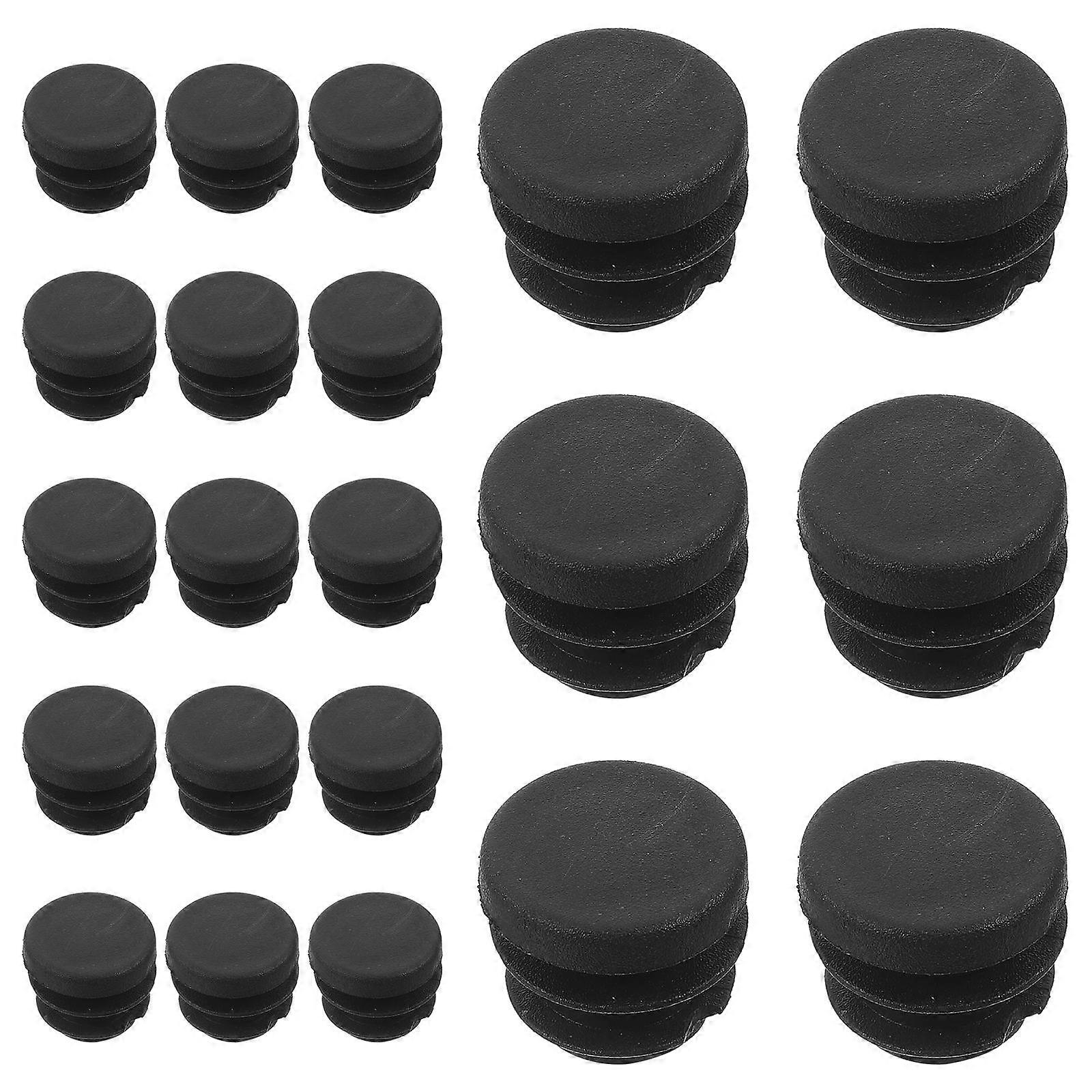 Black Round Plastic Plug Inserts for Chair Leg Caps Providing Protection 150Pcs