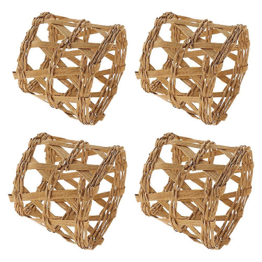 Light Brown Straw Woven Cup Sleeves for Cup Protective Covers 20Pcs