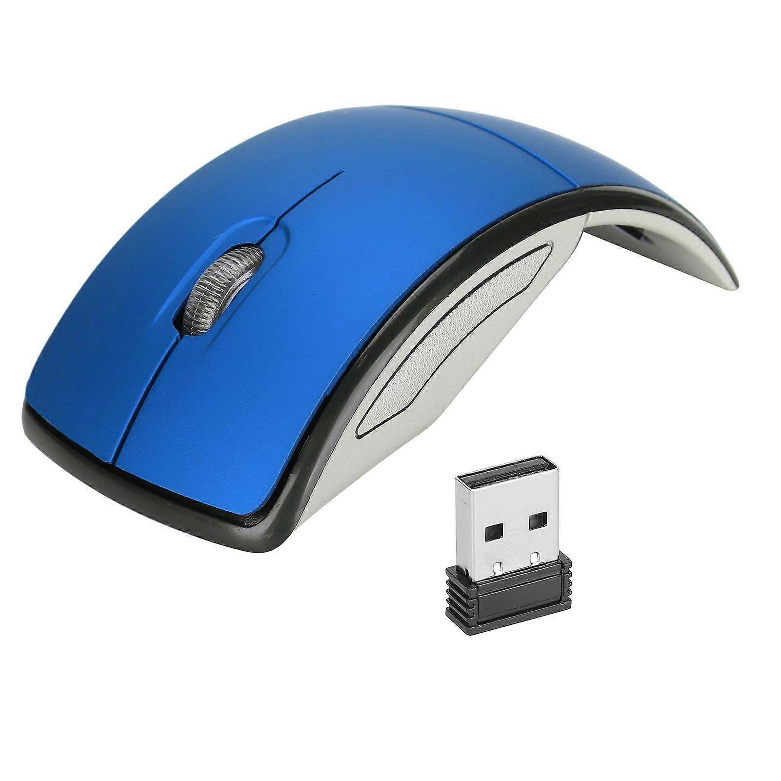 Wireless Mouse Smart Slim Mini Portable 2.4G Cordless Mouse with USB Receiver for Office Laptop Computer TabletBlue
