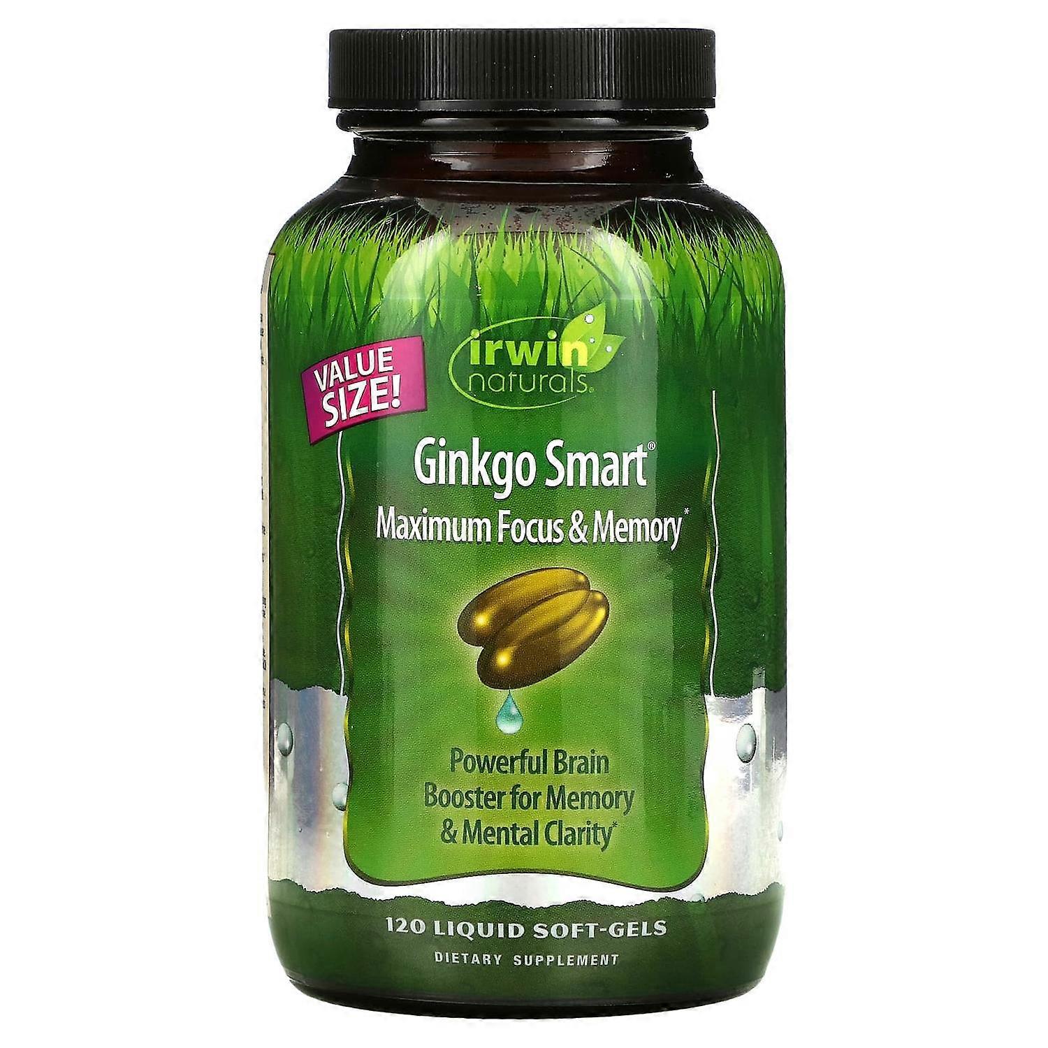 Irwin Naturals, Ginkgo Smart, Maximum Focus & Memory, 120 Liquid Soft-Gels