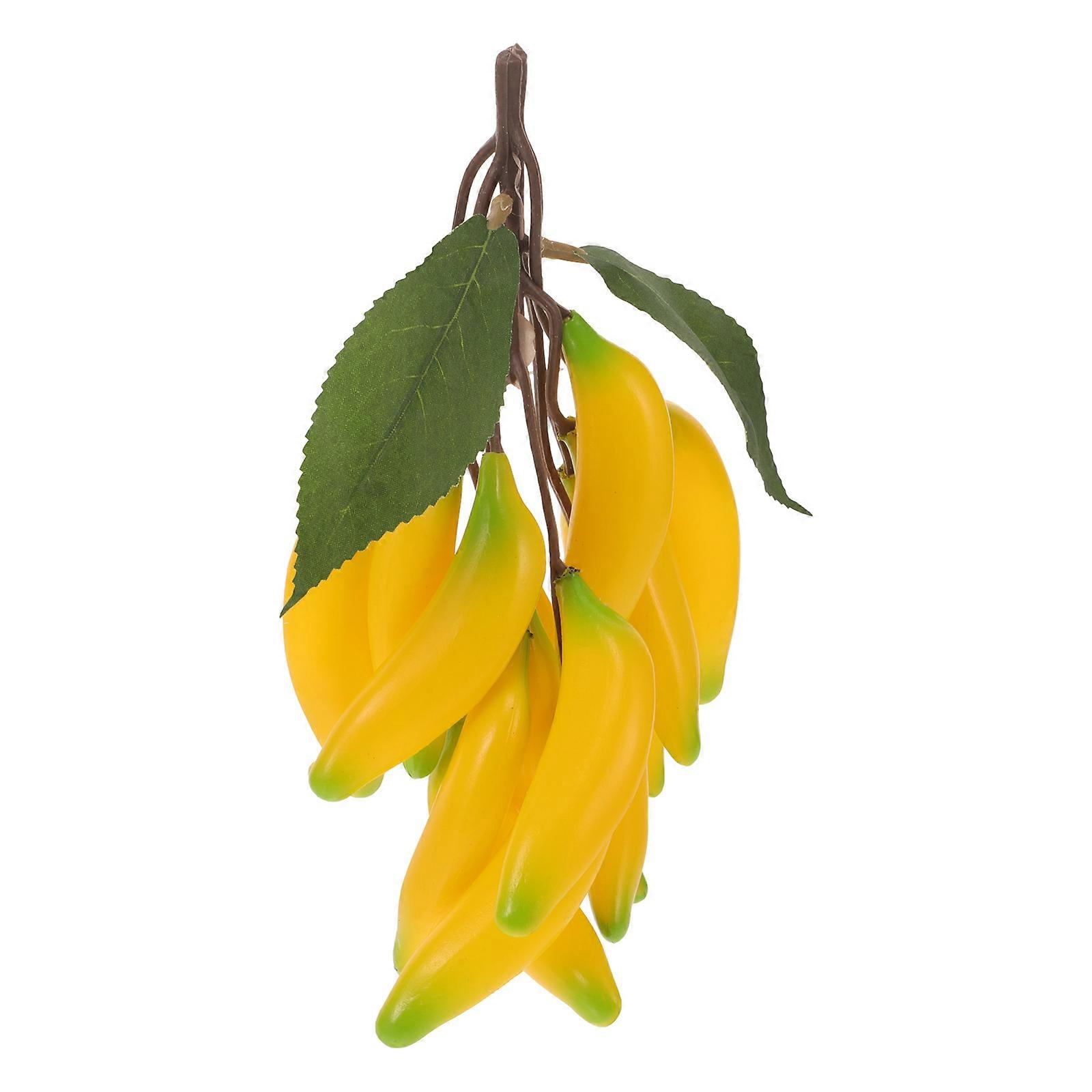 Fake Banana Cluster Artificial Banana Bunch for Decor 2Pcs Photography Prop