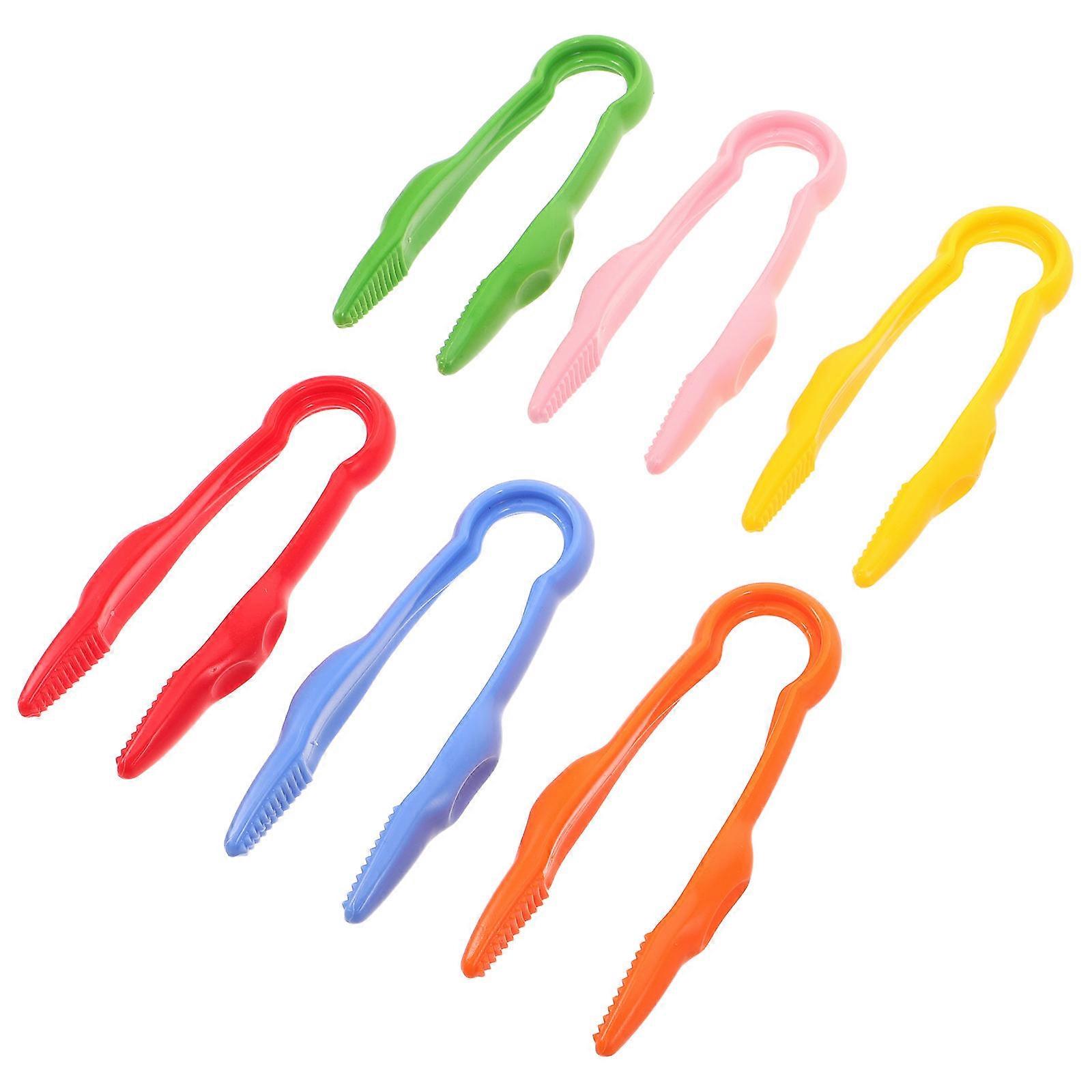Tweezers Pack 6Pcs Assorted Color Plastic Craft Tweezers for Creative Play for Home Use