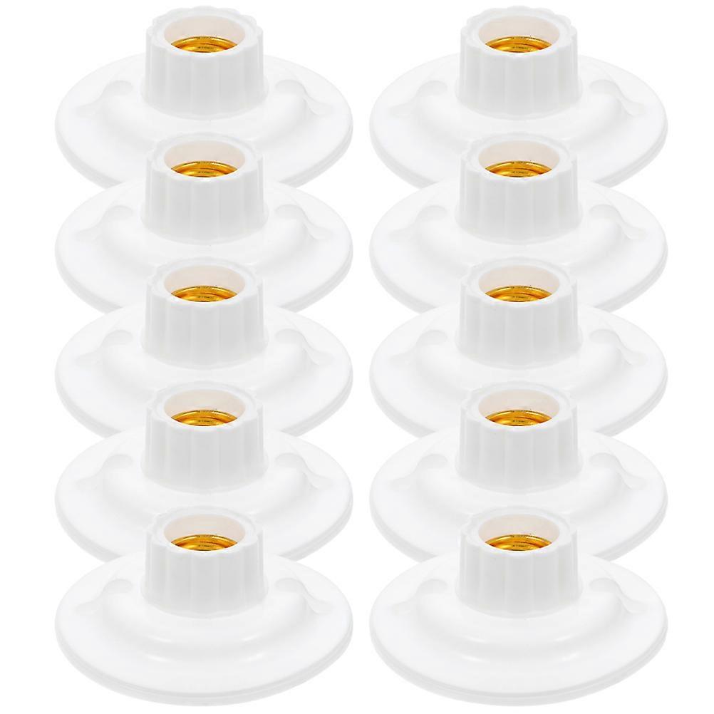 Screw Light Bulb Socket E27 Lamp Holder for Home 20Pcs White Plastic