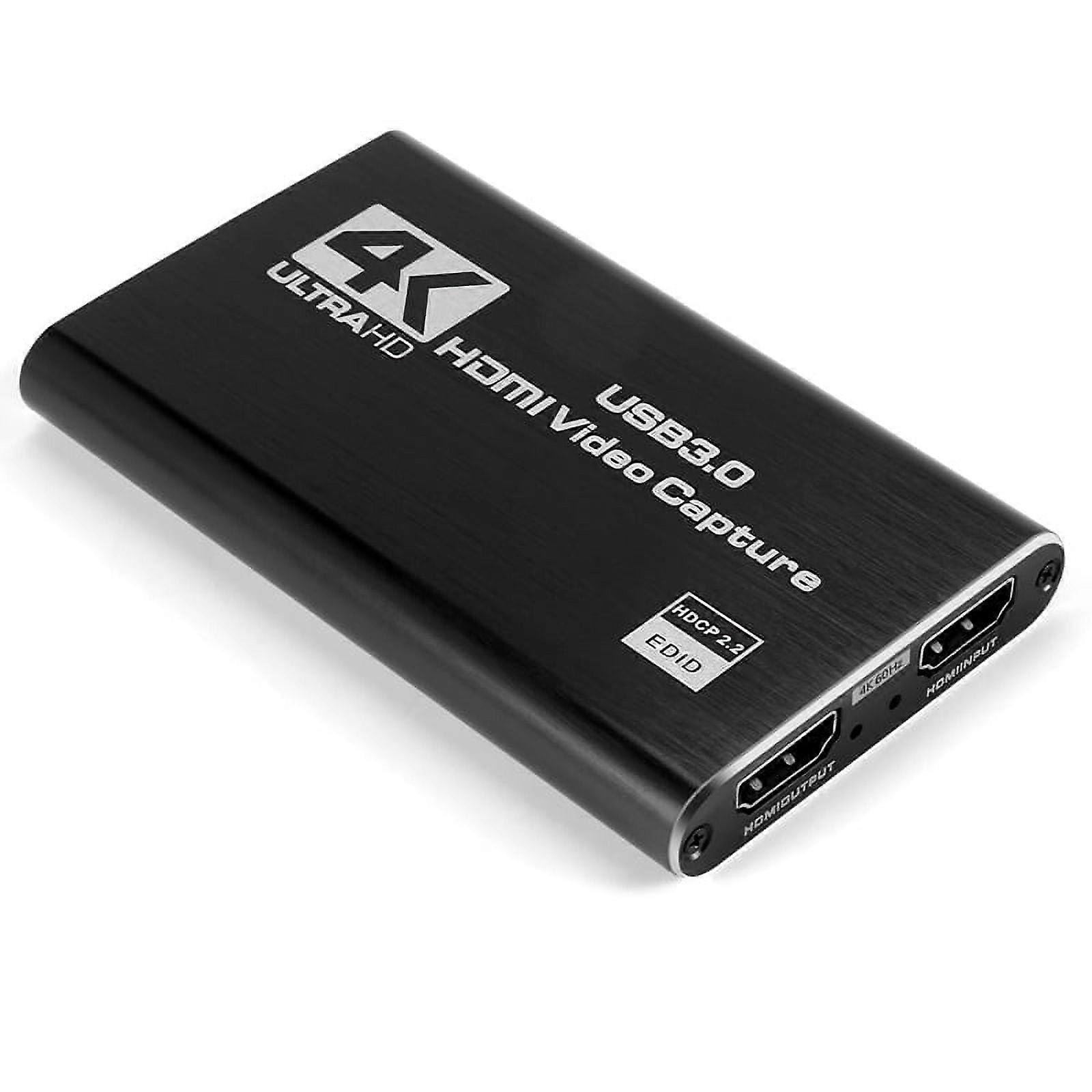Game Capture Card, USB 3.0 4K Audio Video Capture Card with Loop-Out 1080P 60FPS Live Streaming for, Switch