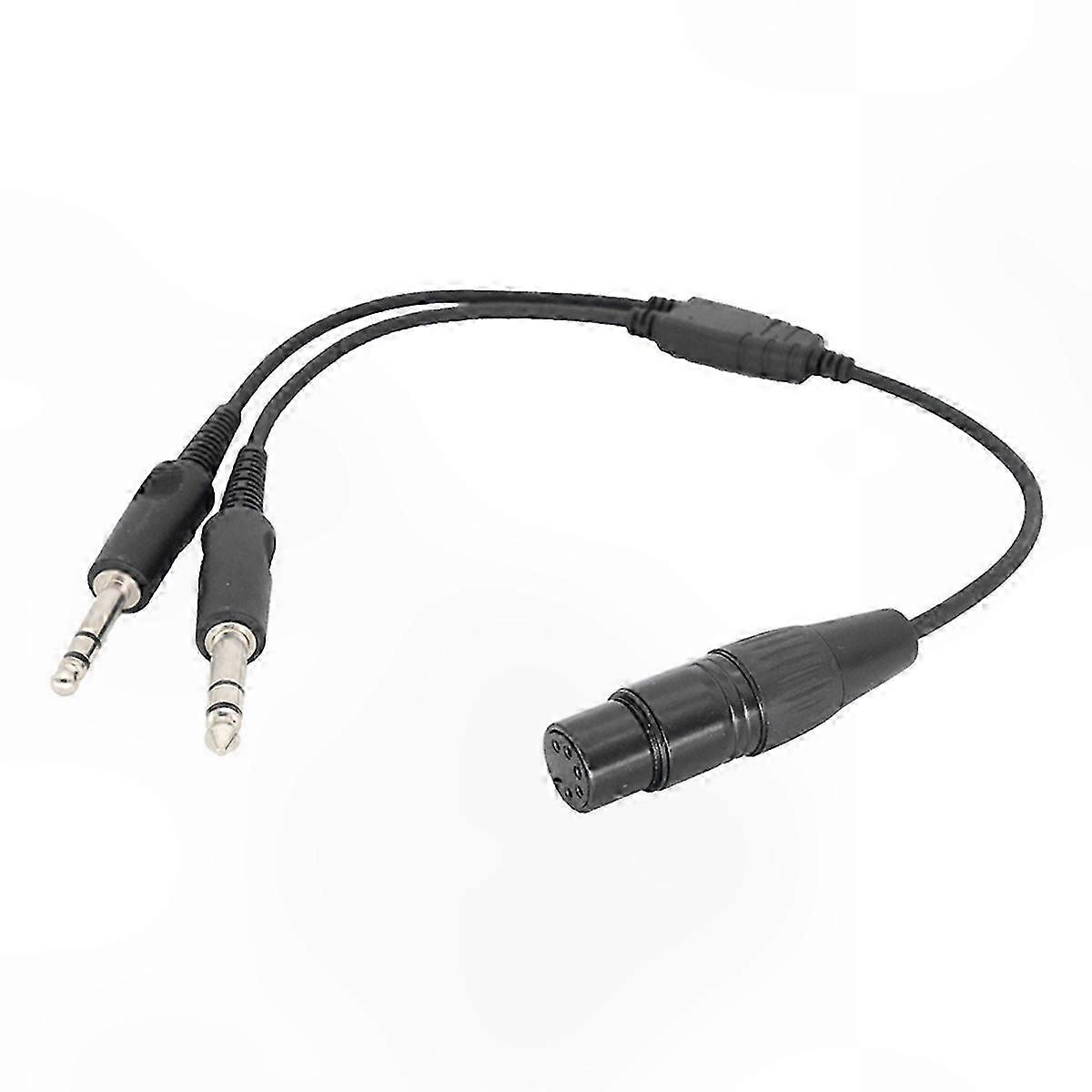 Dual Plug 5 Pin Headset Connector for GA Aviation XLR Adapter