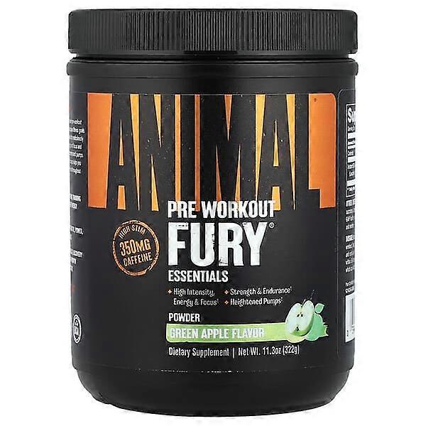 Animal, FuryÃÂÃÂÃÂÃÂÃÂÃÂÃÂÃÂ® Essentials, Pre Workout, Green Apple, 11.3 oz (322 g)