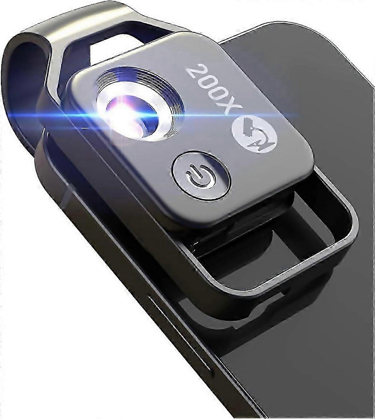 For Phone Microscope With Cpl Lensled Light 200x Pocket Microscope With Universal Phone Clip For 99