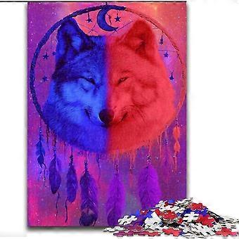 Quebra-cabeças para adultos, presentes, quebra-cabeças de lobo de fantasia para adolescentes, para jogo educativo, desafio, brinquedo, presente de aniversário, presentes, arte de parede - PT 1492