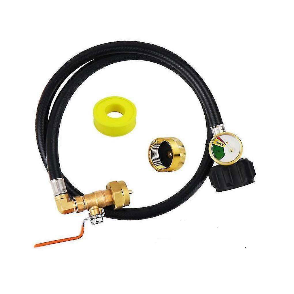 Propane Refill Adapter Hose Propane Extension Refill Hose With Gauge And On/off Control Valve For 1 25-26