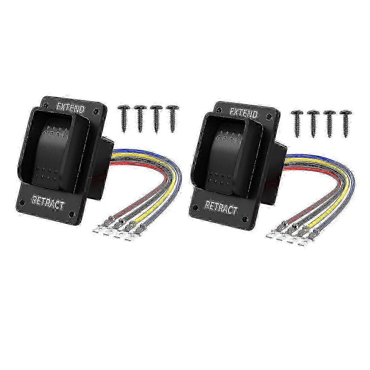 2pcs Reverse Polarity Switch 12v Dpdt Momentary 3 Position Rocker Switch Ip67 Waterproof Marine On f26