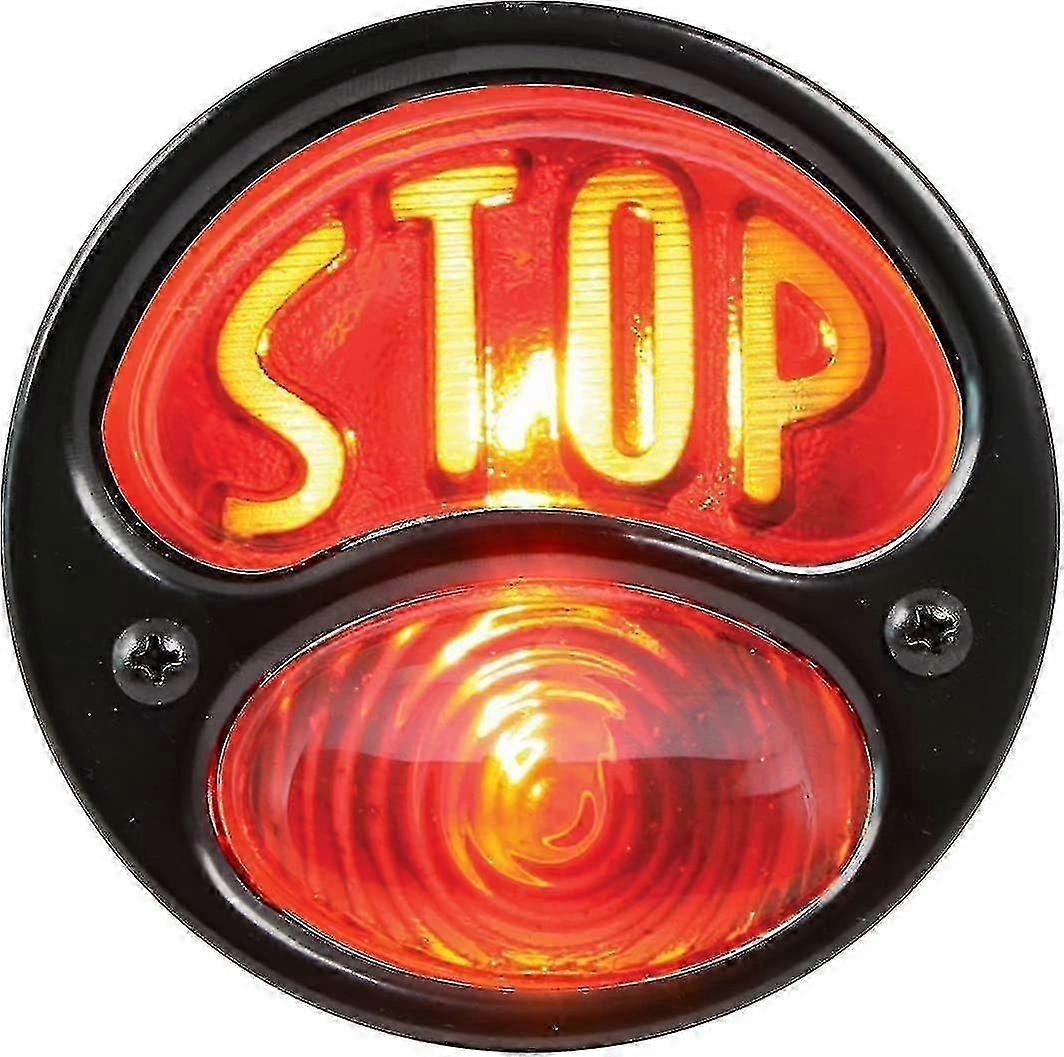 Accessories Ka0022 Black 12v Duolamp Tail Light For Ford Model A With Amber "stop" Script On Red Glass Lens(black)(1pcs)-Good