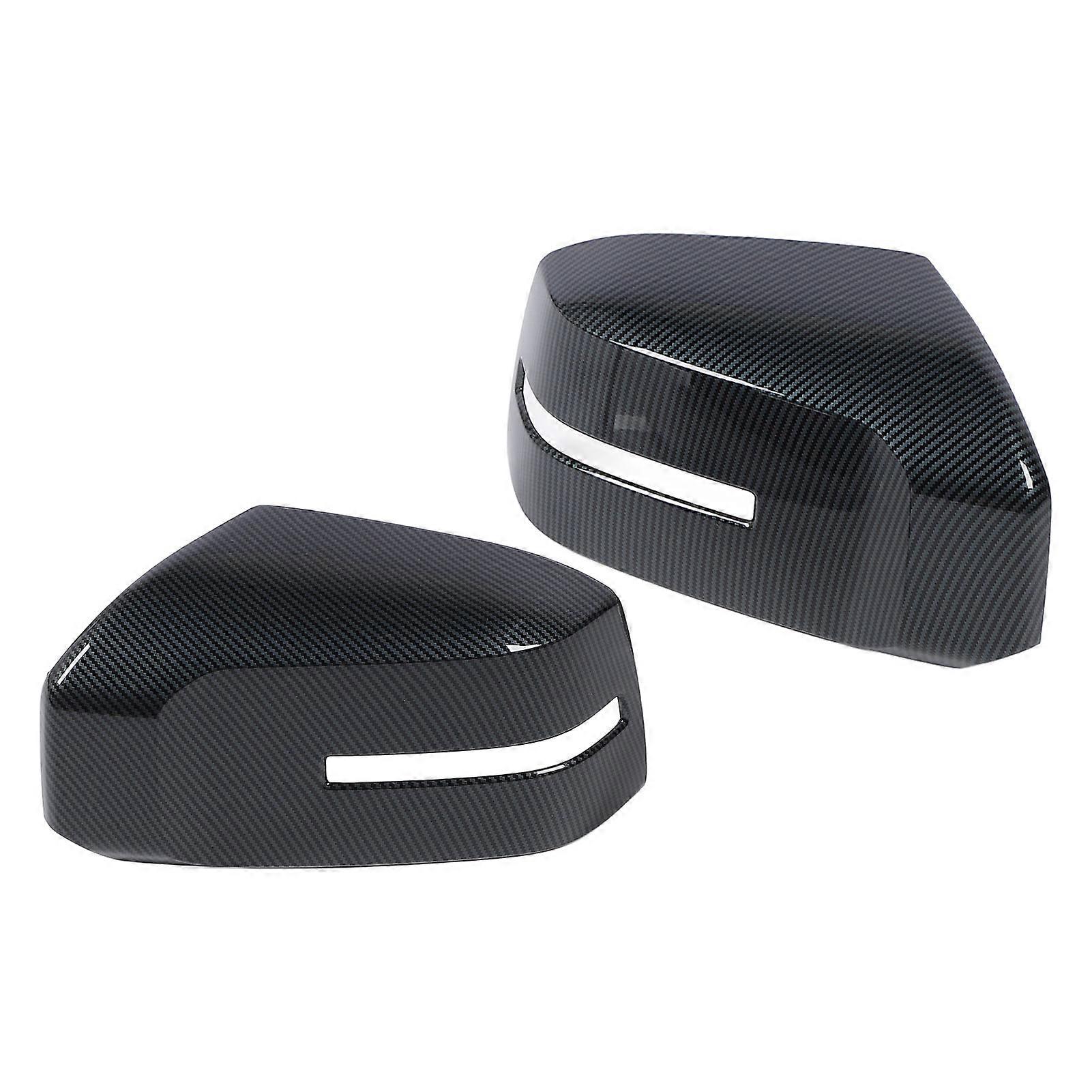 2PCS Rearview Mirror Cap Left and Right Exterior Rear View Mirror Housing Cap for Triton L200 2023 to 2024 Carbon Fiber Style 