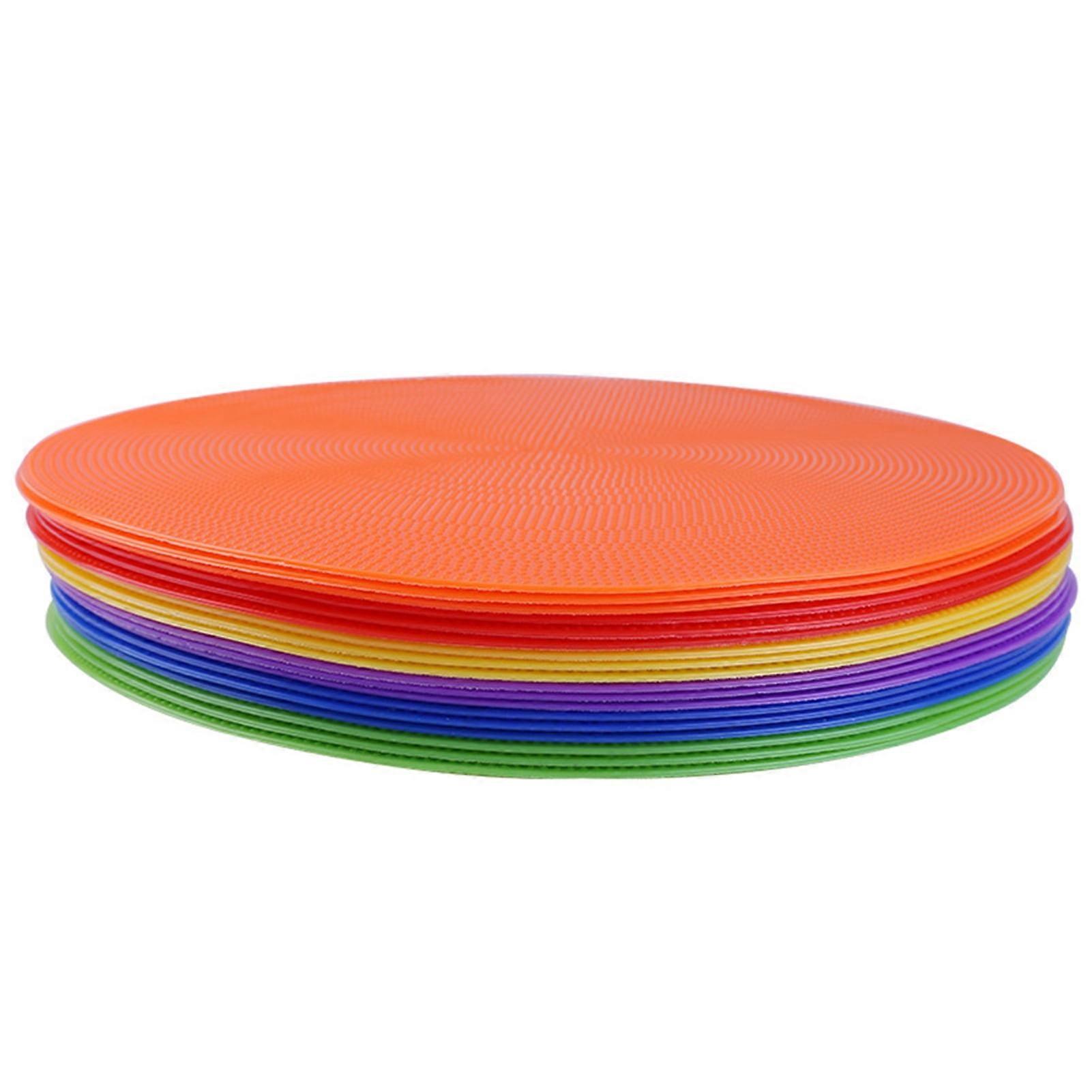 Pnellth Football Training Mark Plate Non-slip Agility Training Vibrant Color Soccer Training Obstacle Logo Round Disc for Exercise