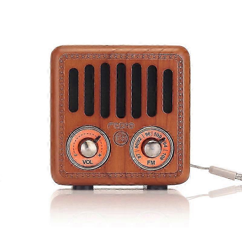 25-26 Yinzhiyao R908 bluetooth speaker - Retro style Walnut wood FM radio