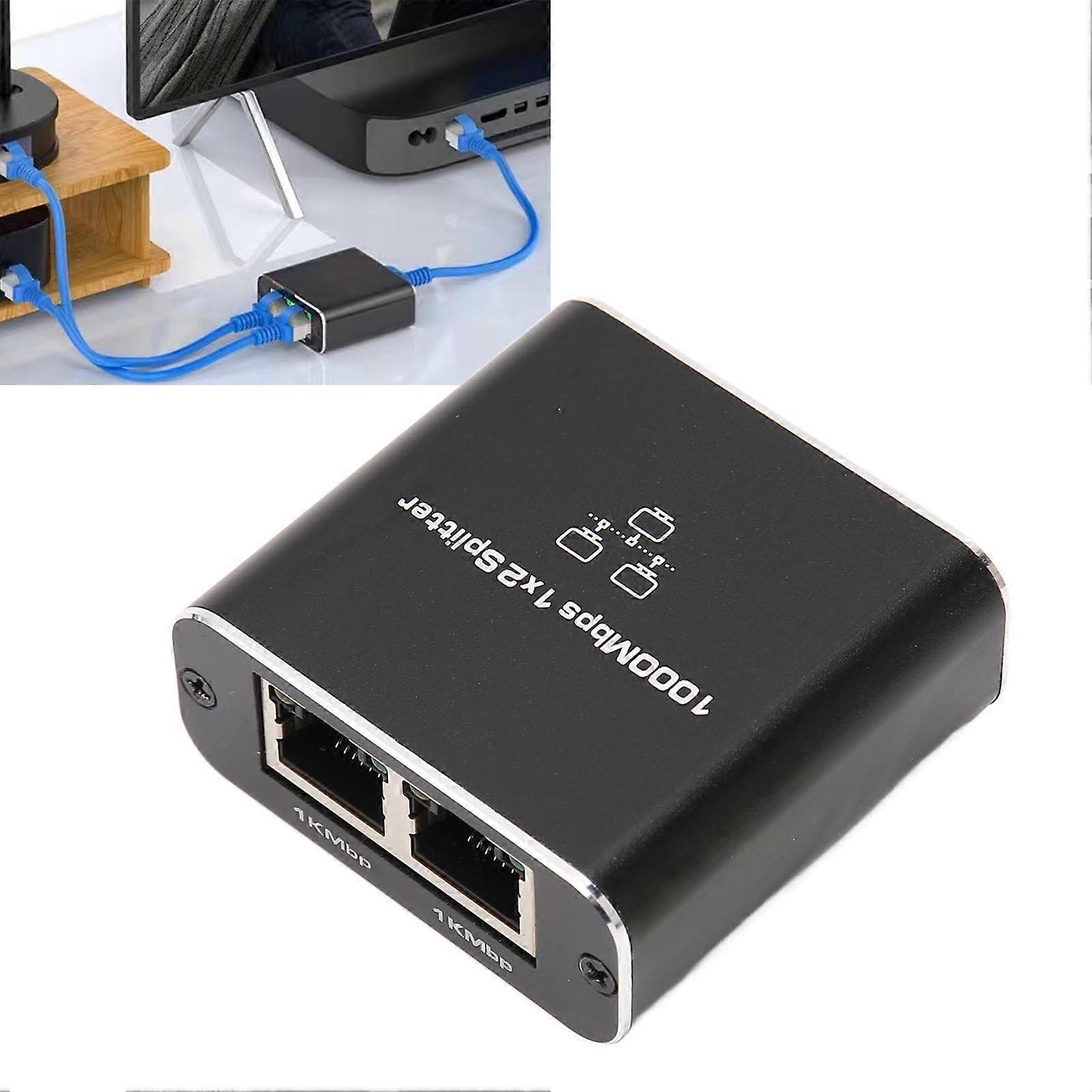 1000Mbps Ethernet Cable Splitter 1 to 2 Compatible with Cat5 Cat5e Cat6 Cat7 Two Devices Share RJ45 Network Splitter 