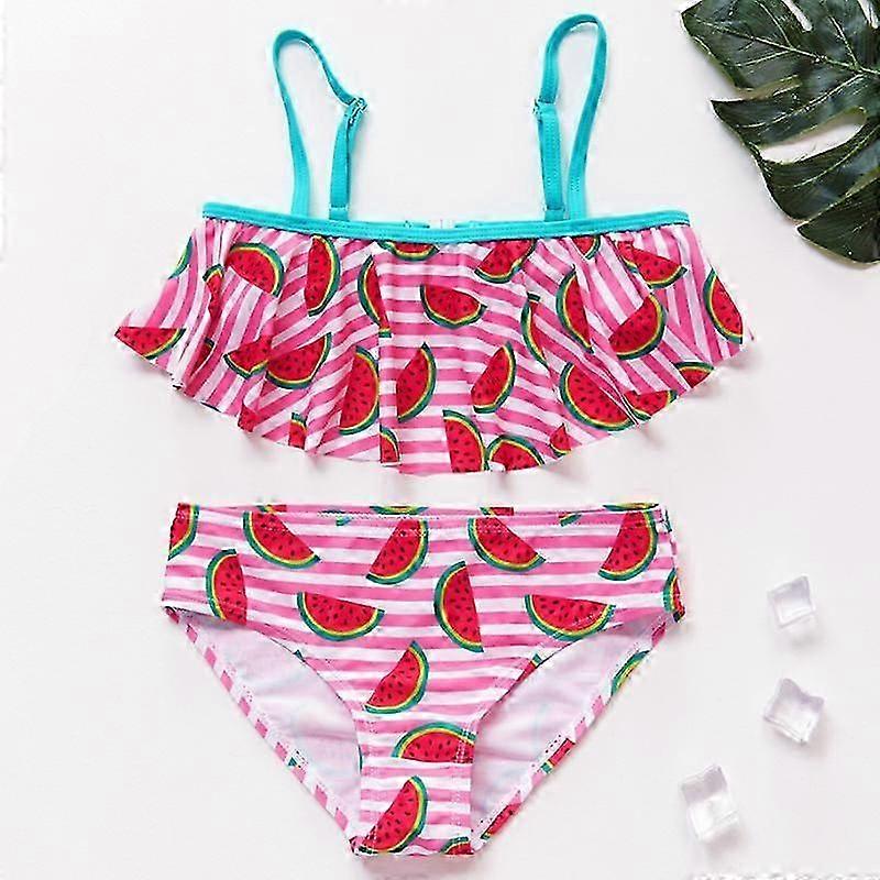 1 ~ 14Y Flickor Baddräkt Flickor badkläder Två stycken Barn Bikini set Biquini Infantil Simdräkt för barn