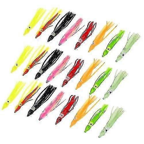 Angelköder Köder 24pcs 9cm / 2g Weiche Kunststoff Oktopus Köder Tintenfisch Rock Köder Trolling Köder für Süßwasser