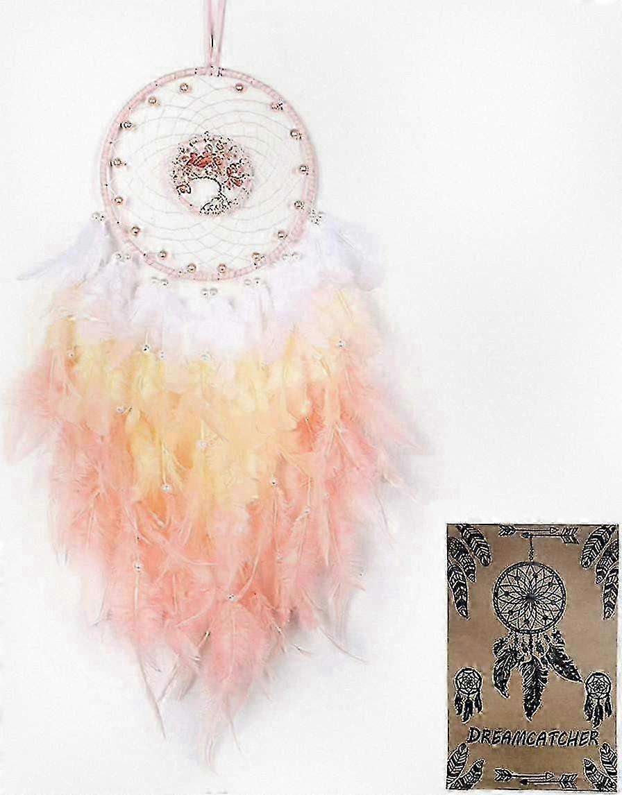 Dreamcatcher Feito à Mão com Pedra de Cristal de Cura, Design de Árvore da Vida, Enfeite de Pendurar Ideal para Casa, Quarto, Aniversários e Festas, Sui