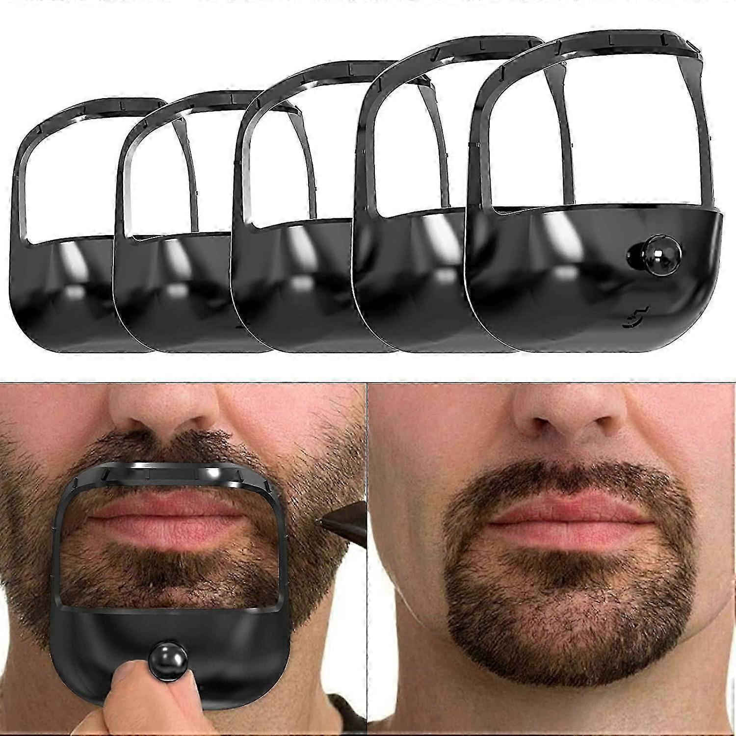 Beard Shaper Goatee Beard Styling Template Beard Shaping Tool Fashion Goatee Shaving Template Goatee Trimming Tool for Men, 5 Sizes